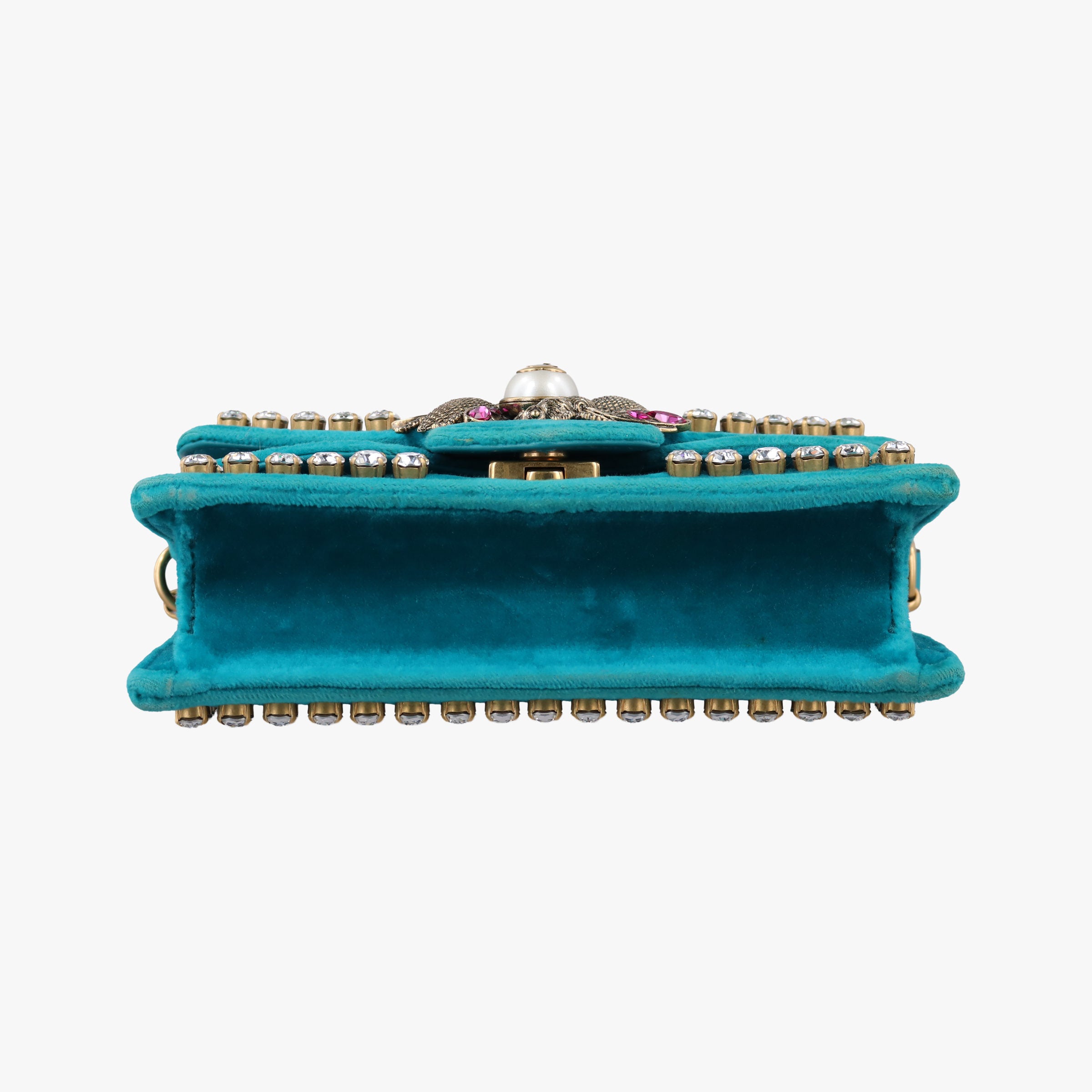 Pre-owned Gucci Broadway Blue velour 489218 shoulderbag | stylenewstar