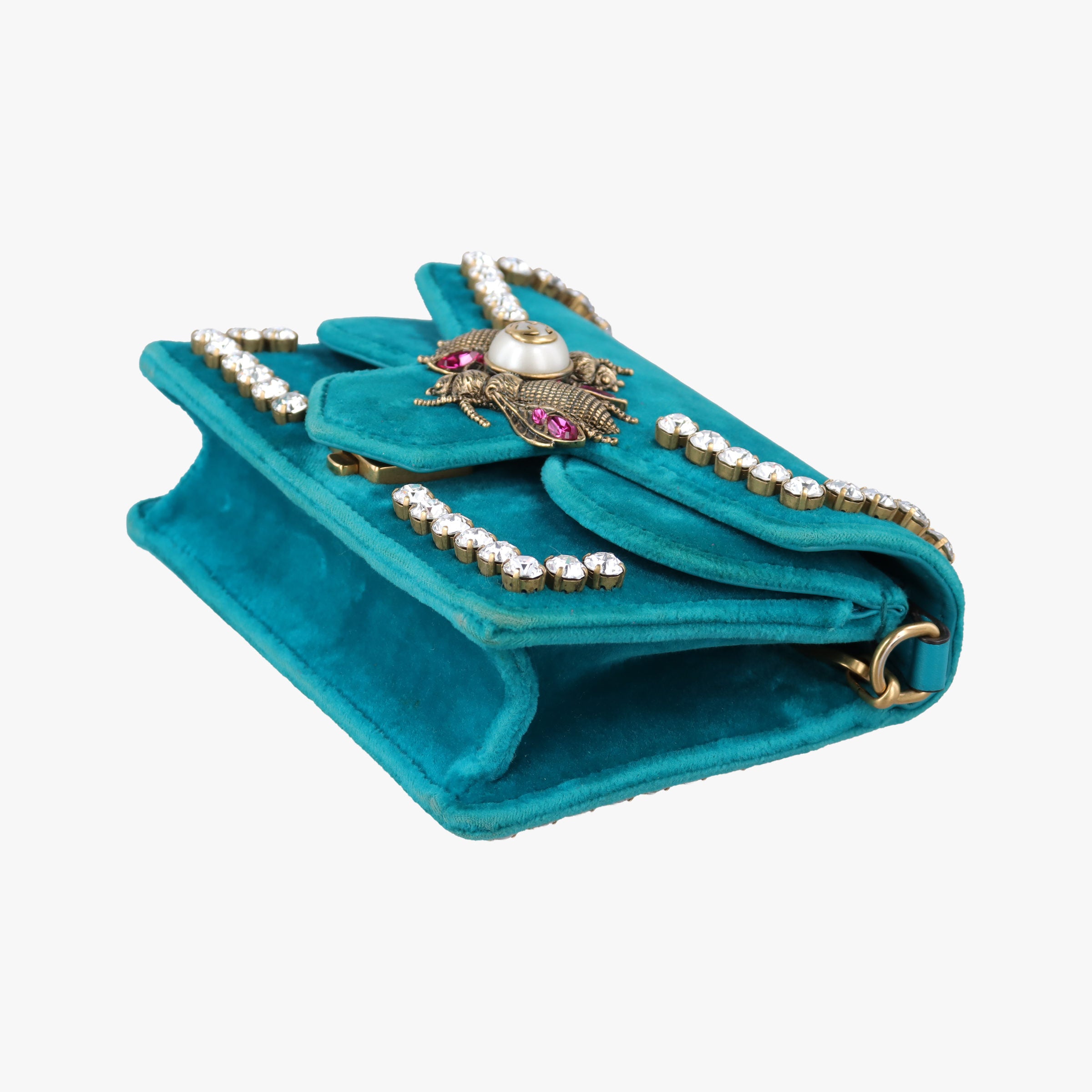 Pre-owned Gucci Broadway Blue velour 489218 shoulderbag | stylenewstar