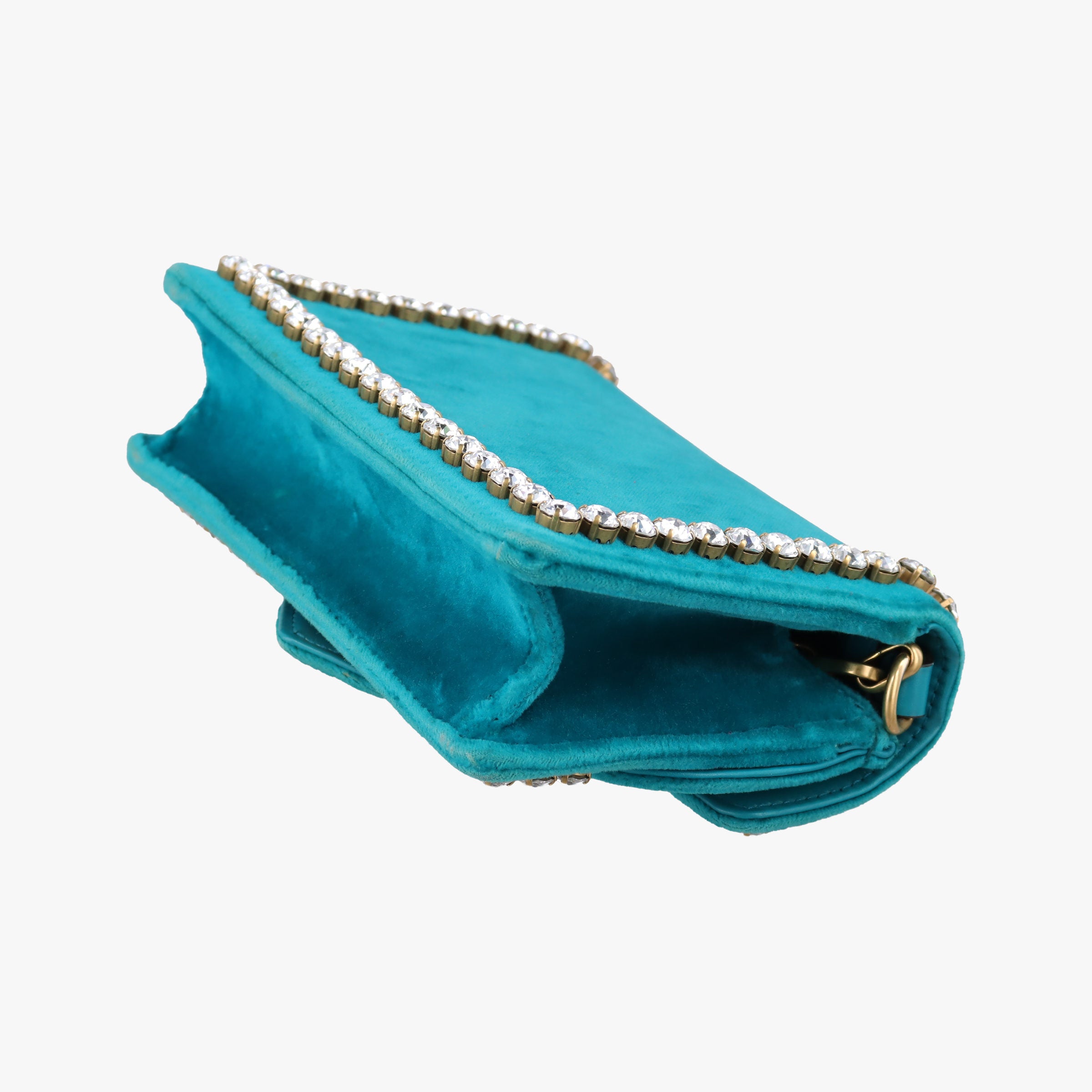 Pre-owned Gucci Broadway Blue velour 489218 shoulderbag | stylenewstar
