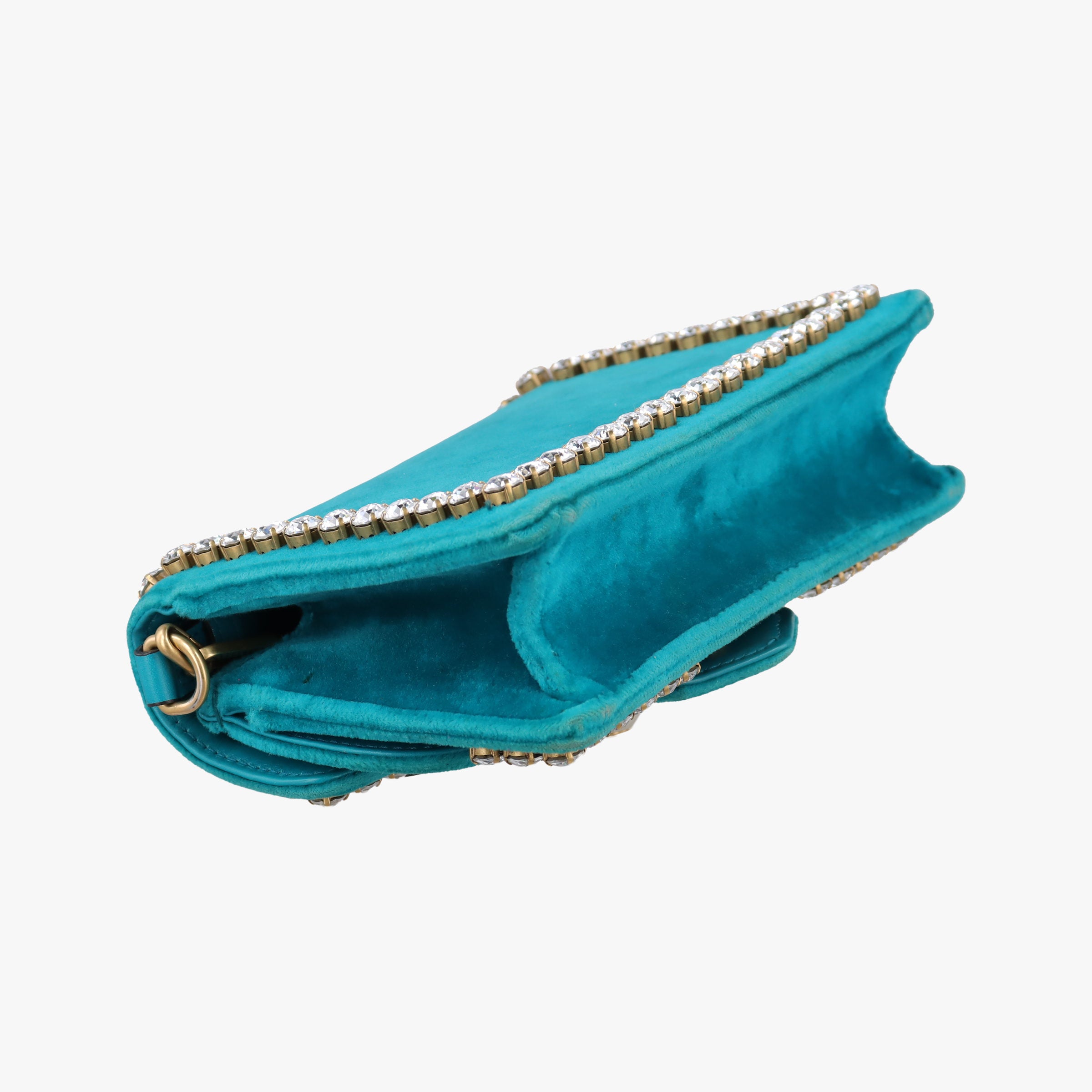 Pre-owned Gucci Broadway Blue velour 489218 shoulderbag | stylenewstar