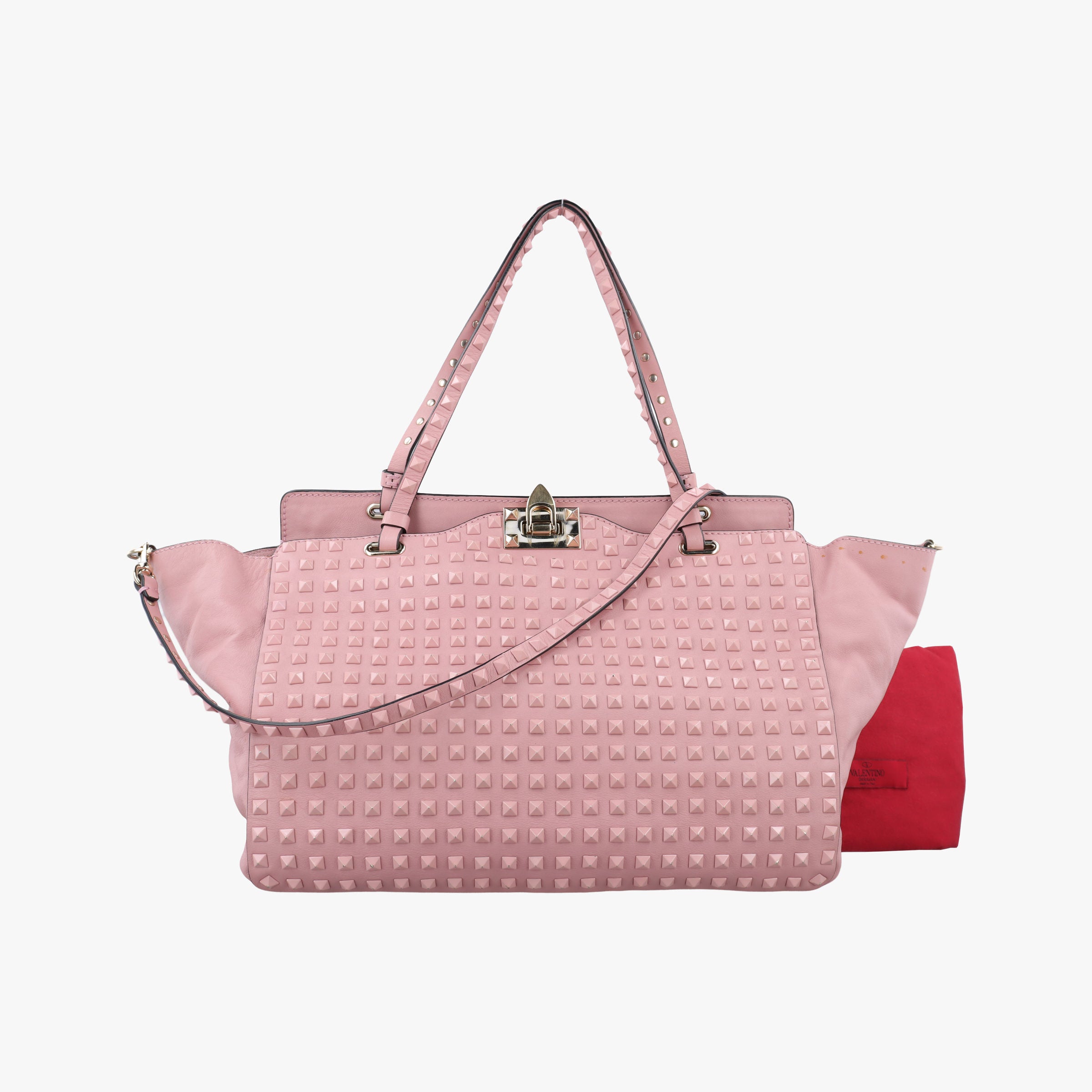 Pre-owned Valentino Rockstud Pink leather  shoulderbag | stylenewstar