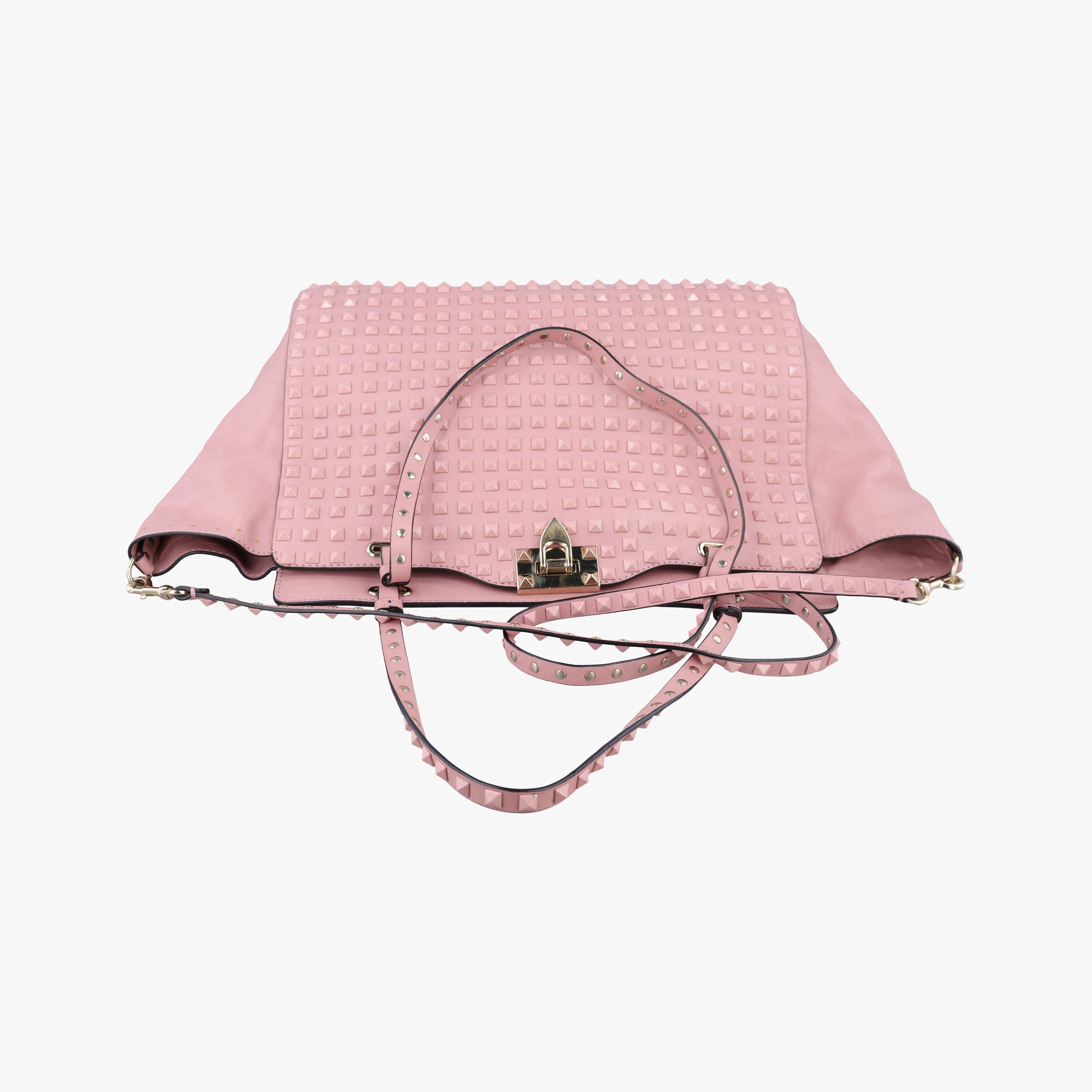 Pre-owned Valentino Rockstud Pink leather  shoulderbag | stylenewstar
