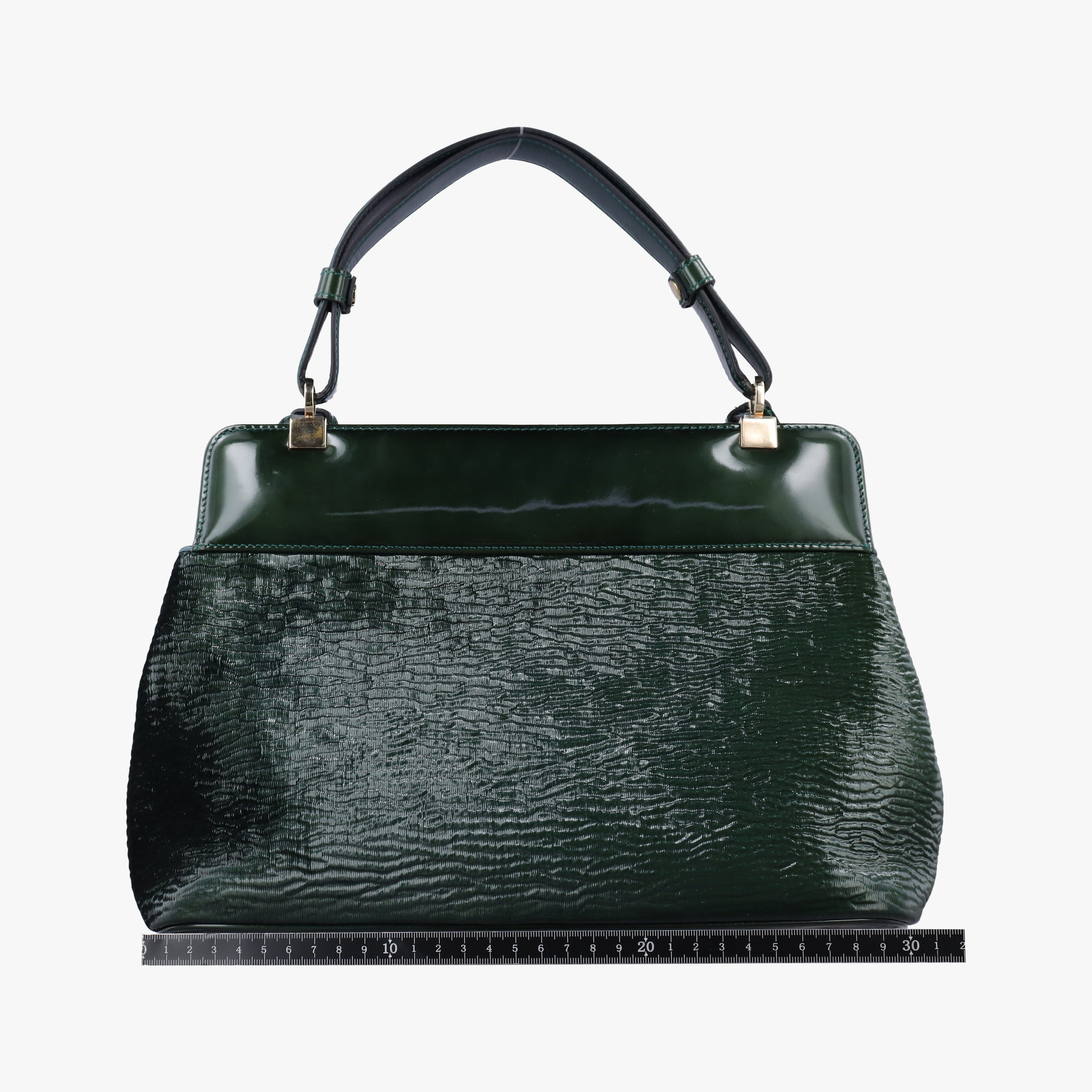 Pre-owned Bvlgari Isabella Rossellini Green patent  shoulderbag | stylenewstar