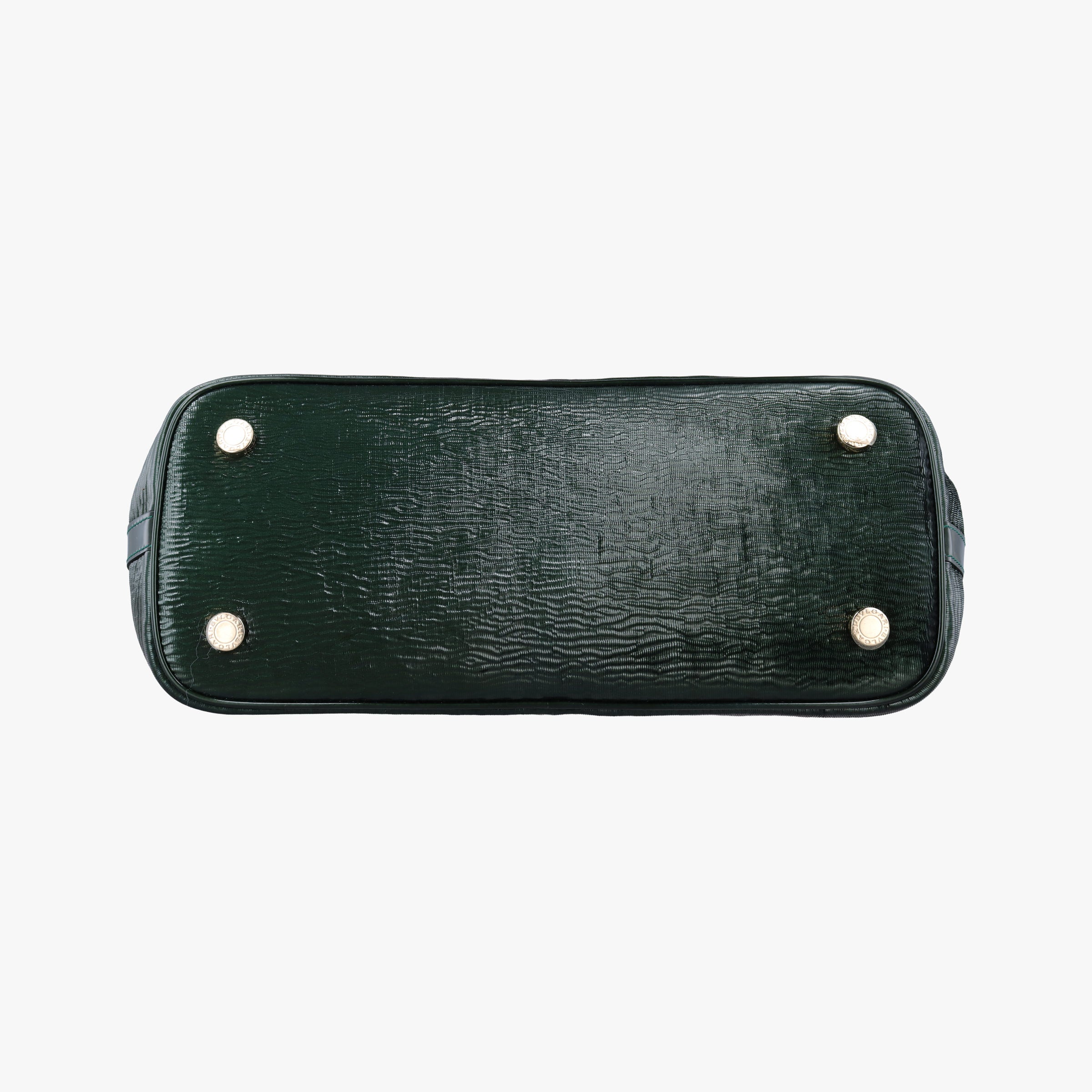 Pre-owned Bvlgari Isabella Rossellini Green patent  shoulderbag | stylenewstar