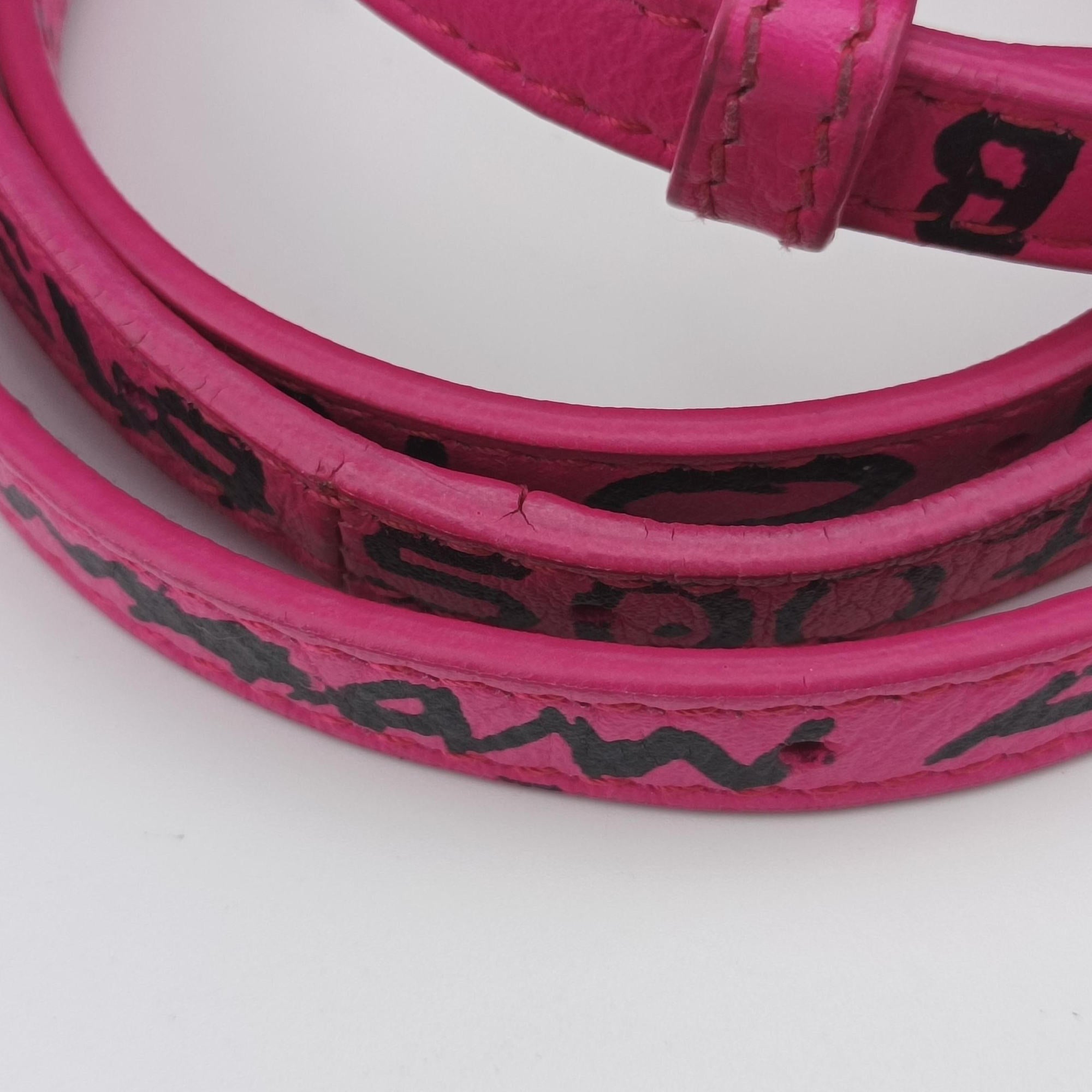 Vintage Balenciaga Hourglass Graffiti Rose×Black Leather  shoulderbag | stylenewstar