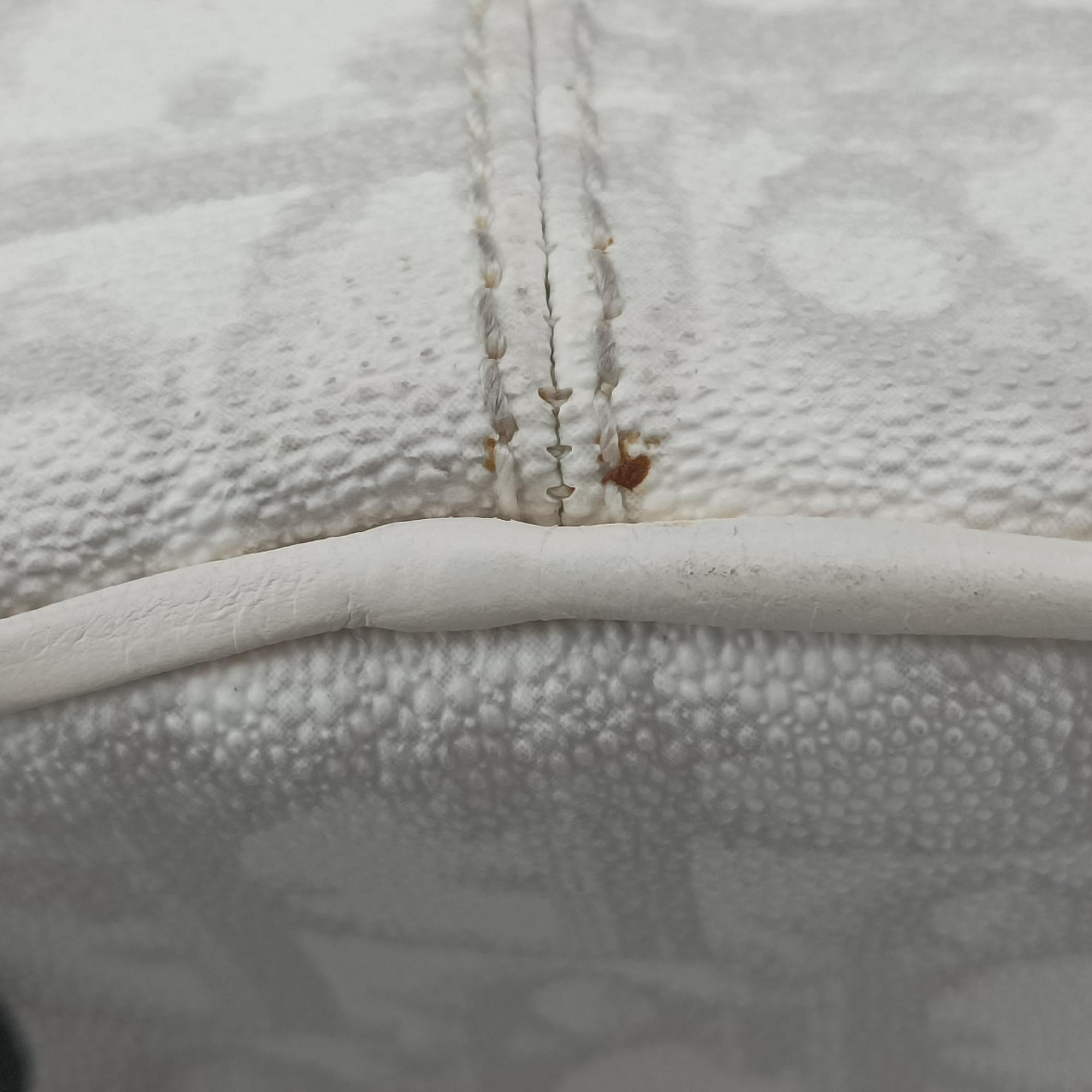 Vintage Christian Dior Romantique Barrel Trotter White×Grey PVC coated canvas×leather  handbag | stylenewstar