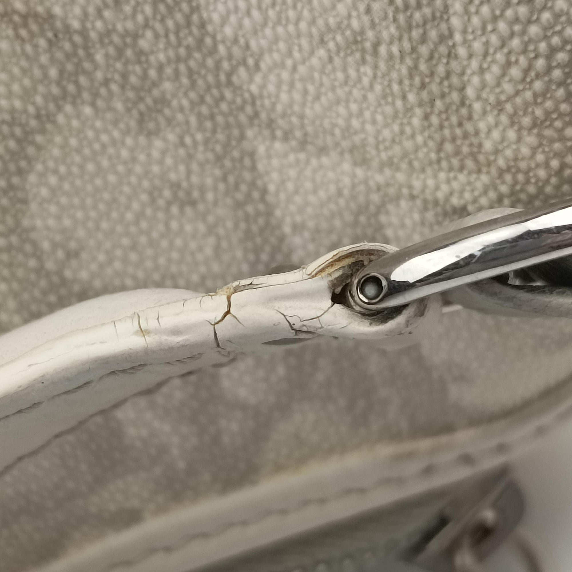 Vintage Christian Dior Romantique Barrel Trotter White×Grey PVC coated canvas×leather  handbag | stylenewstar