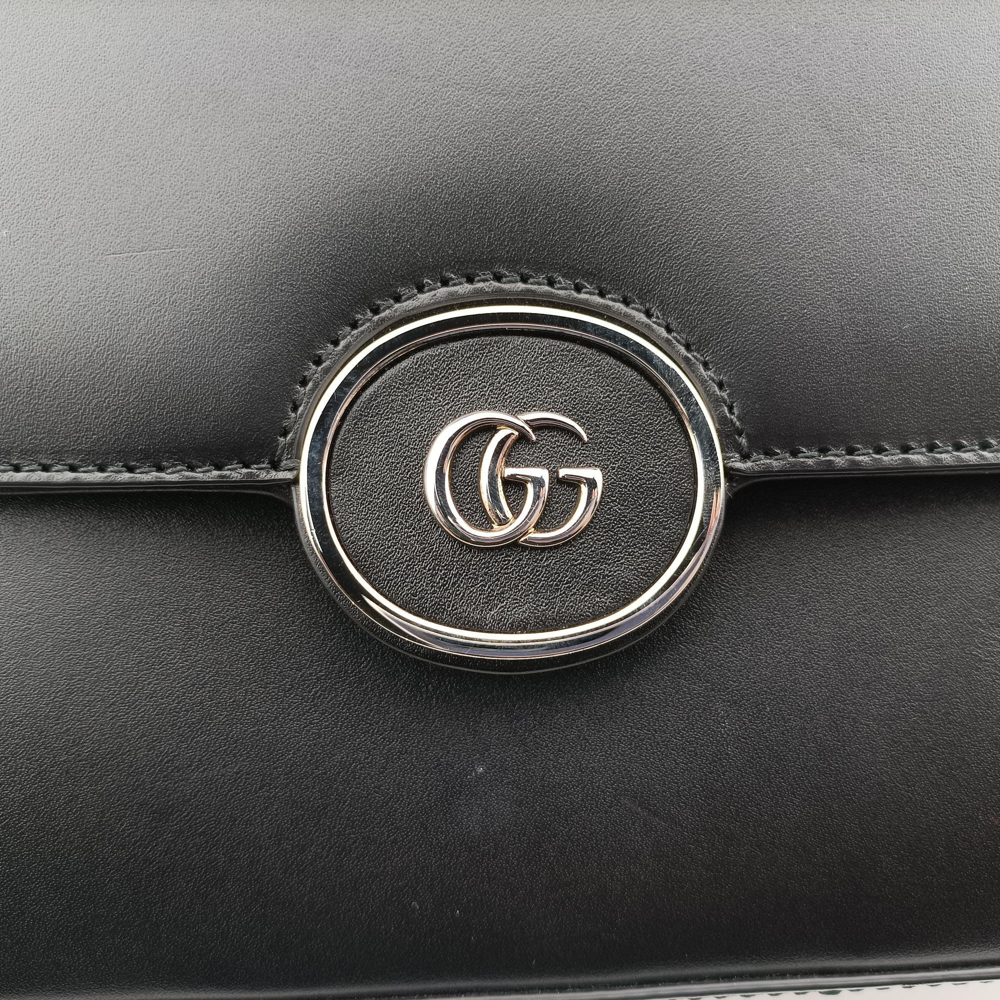 Secondhand Gucci PETITE GG Black Leather 739721 shoulderbag | stylenewstar