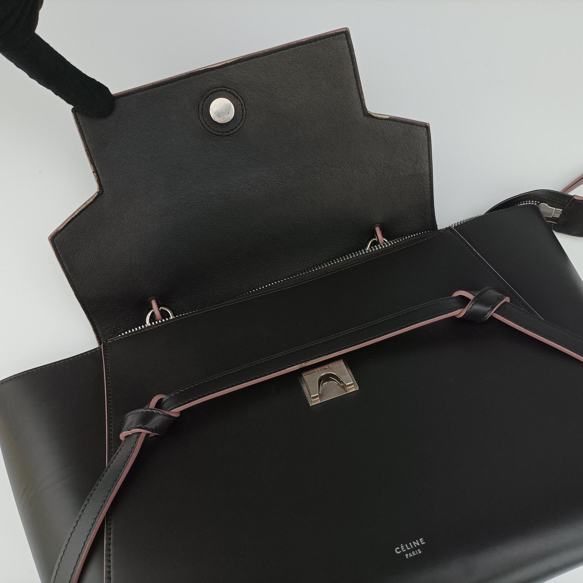 Secondhand Celine Belt bag mini Black×pink leather  shoulderbag | stylenewstar