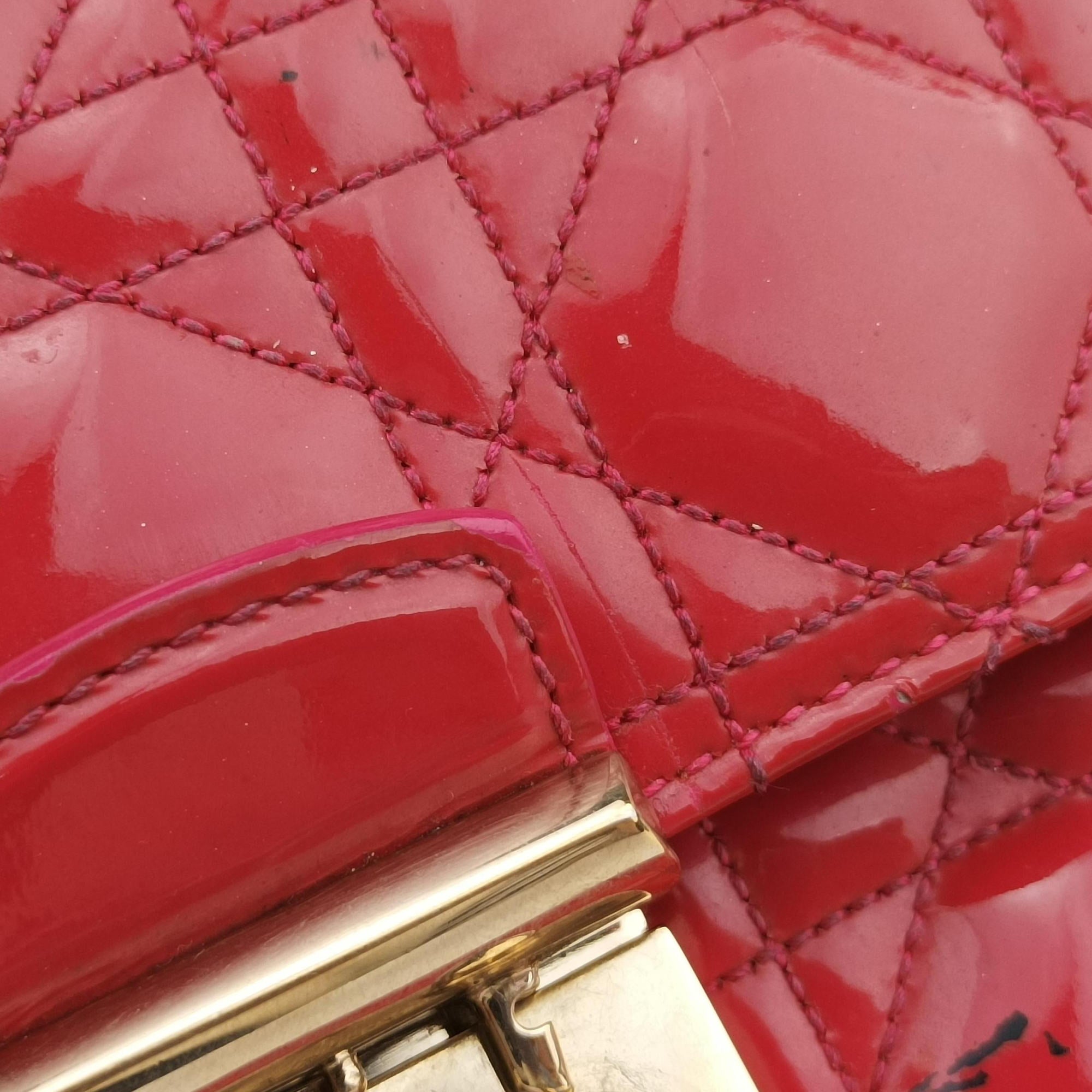 Vintage Christian Dior Miss Dior CANNAGE New Lock Red Patent  shoulderbag | stylenewstar