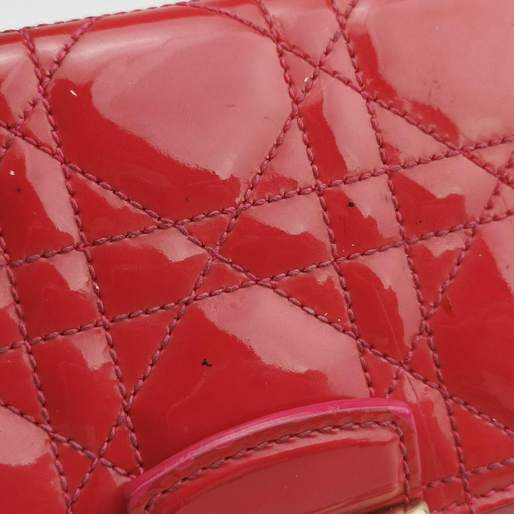 Vintage Christian Dior Miss Dior CANNAGE New Lock Red Patent  shoulderbag | stylenewstar