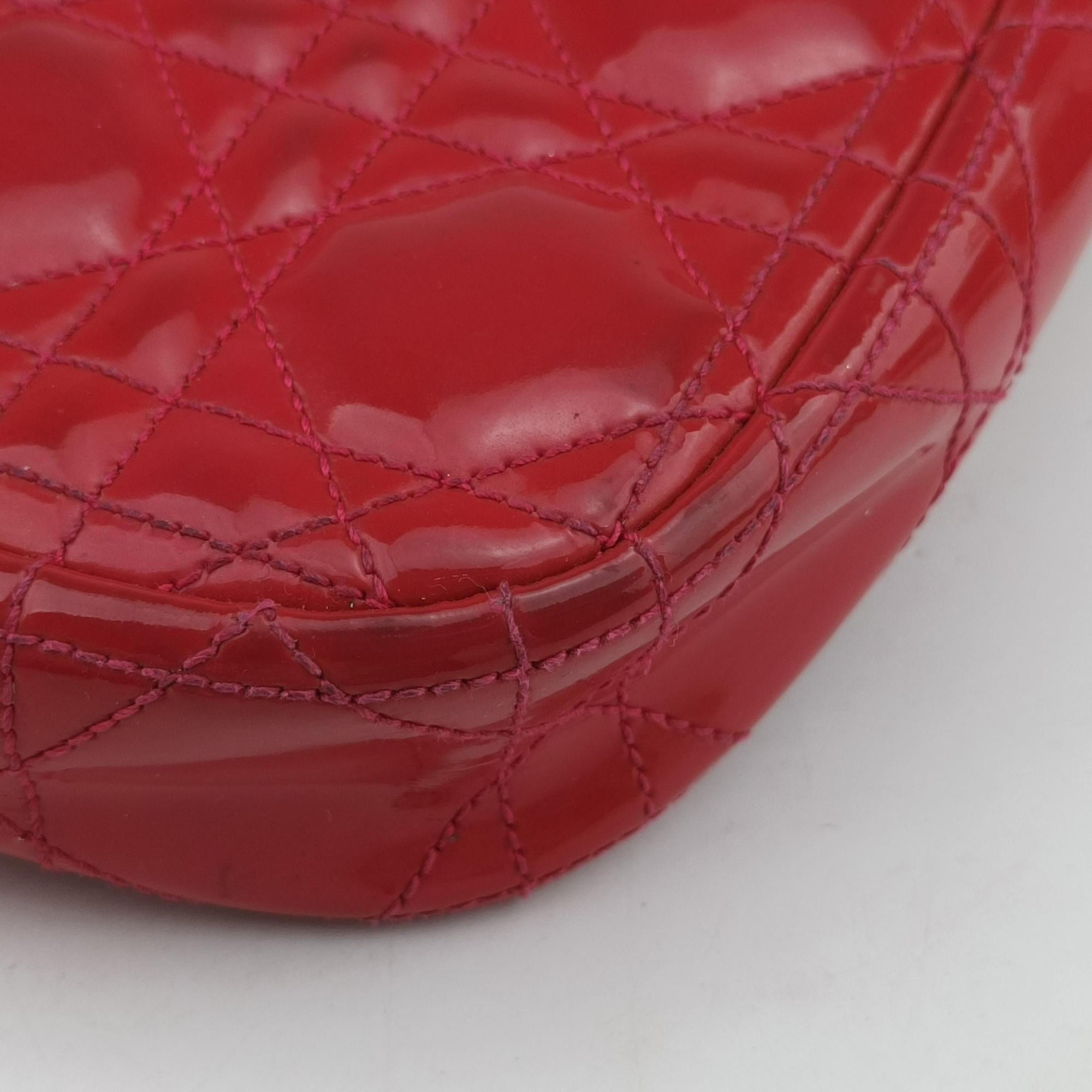 Vintage Christian Dior Miss Dior CANNAGE New Lock Red Patent  shoulderbag | stylenewstar