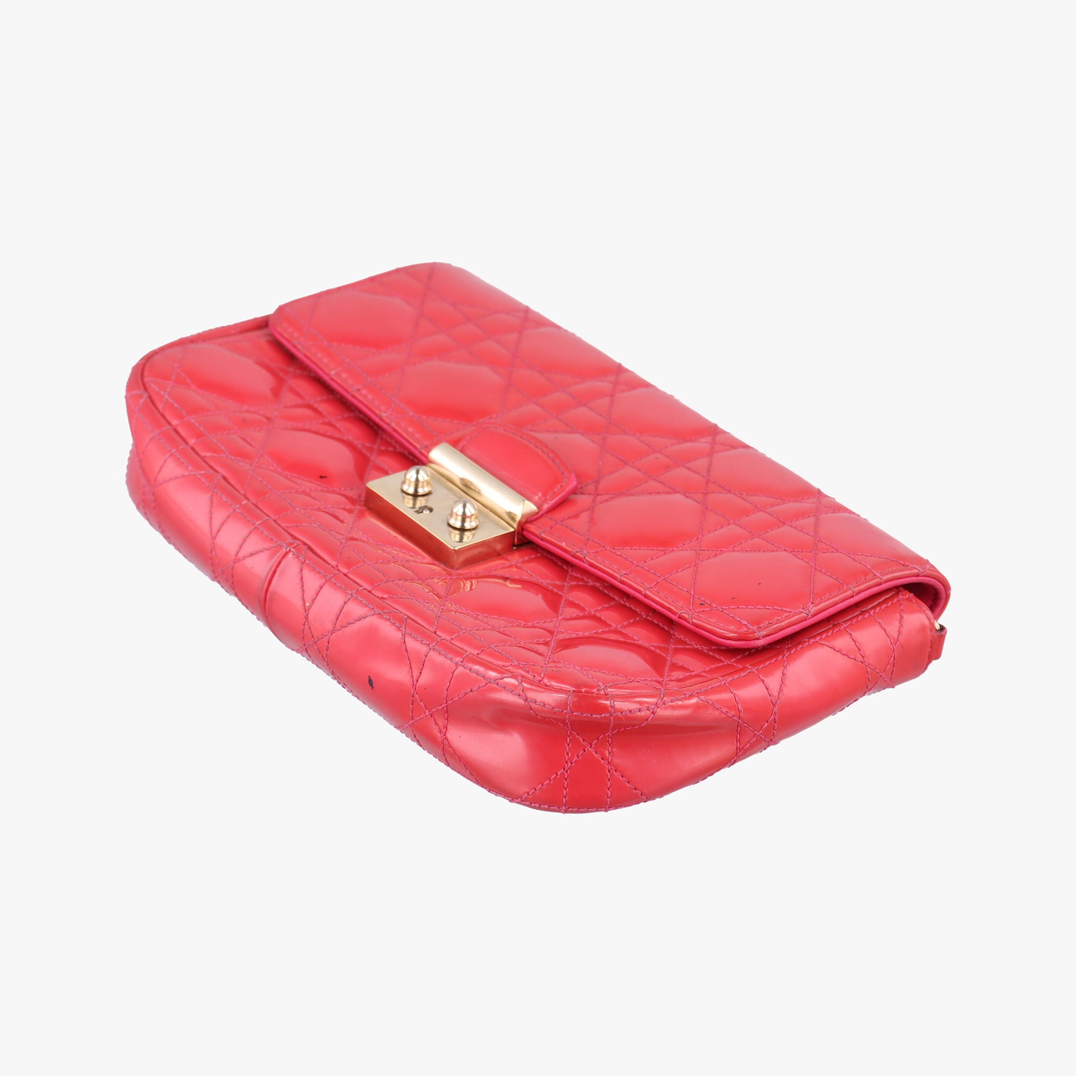 Vintage Christian Dior Miss Dior CANNAGE New Lock Red Patent  shoulderbag | stylenewstar
