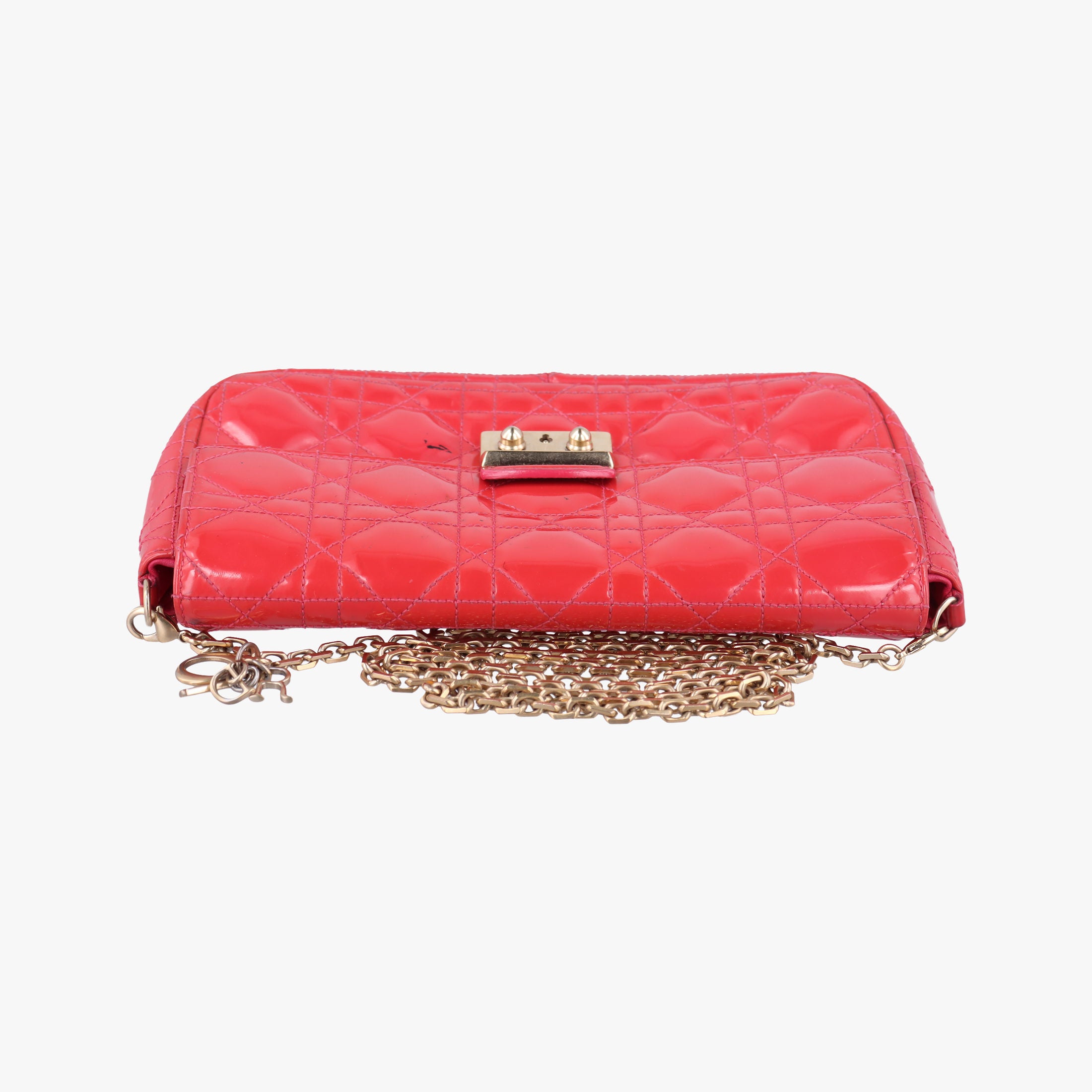 Vintage Christian Dior Miss Dior CANNAGE New Lock Red Patent  shoulderbag | stylenewstar