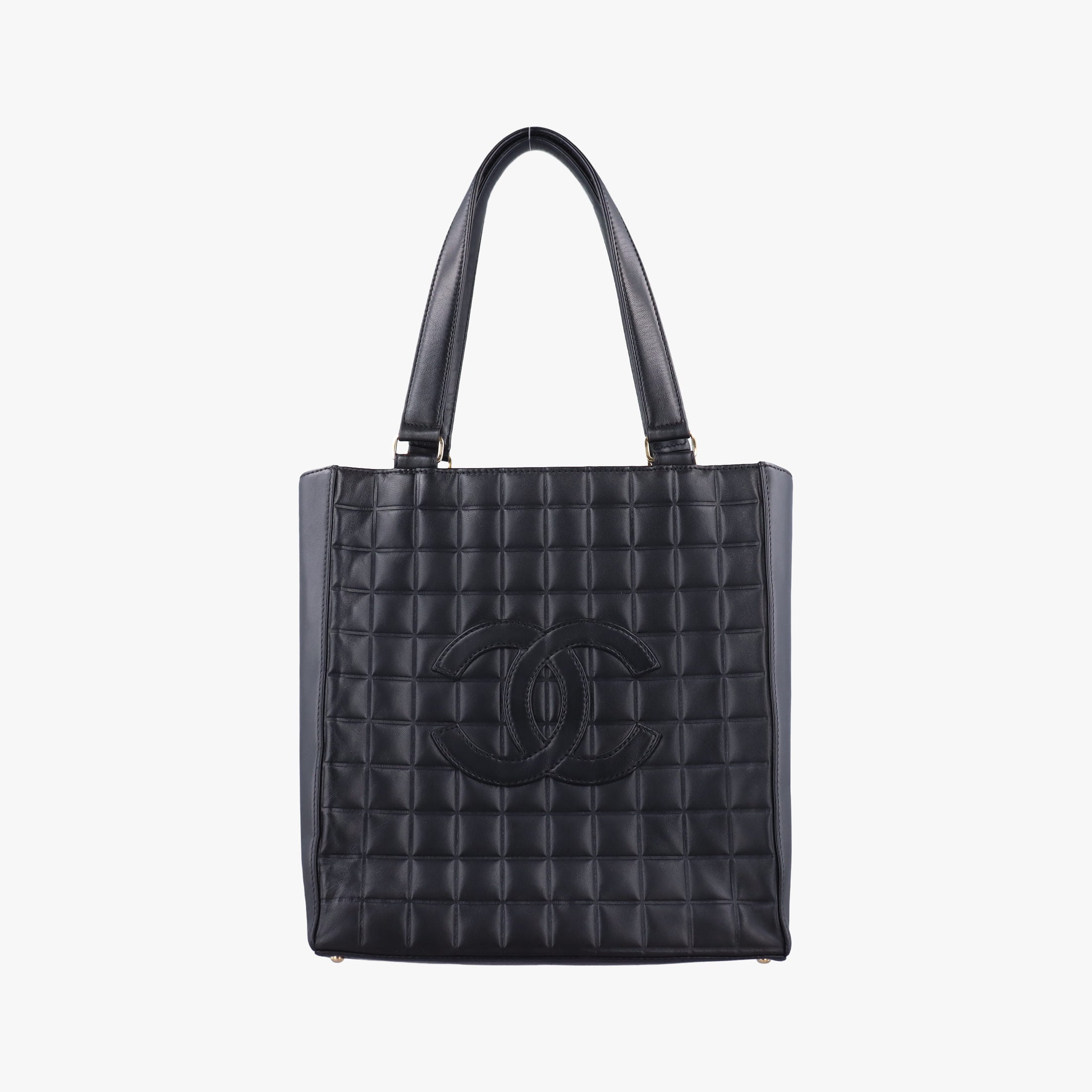Pre-owned Chanel Choco Bar Black Leather A17443 shoulderbag | stylenewstar