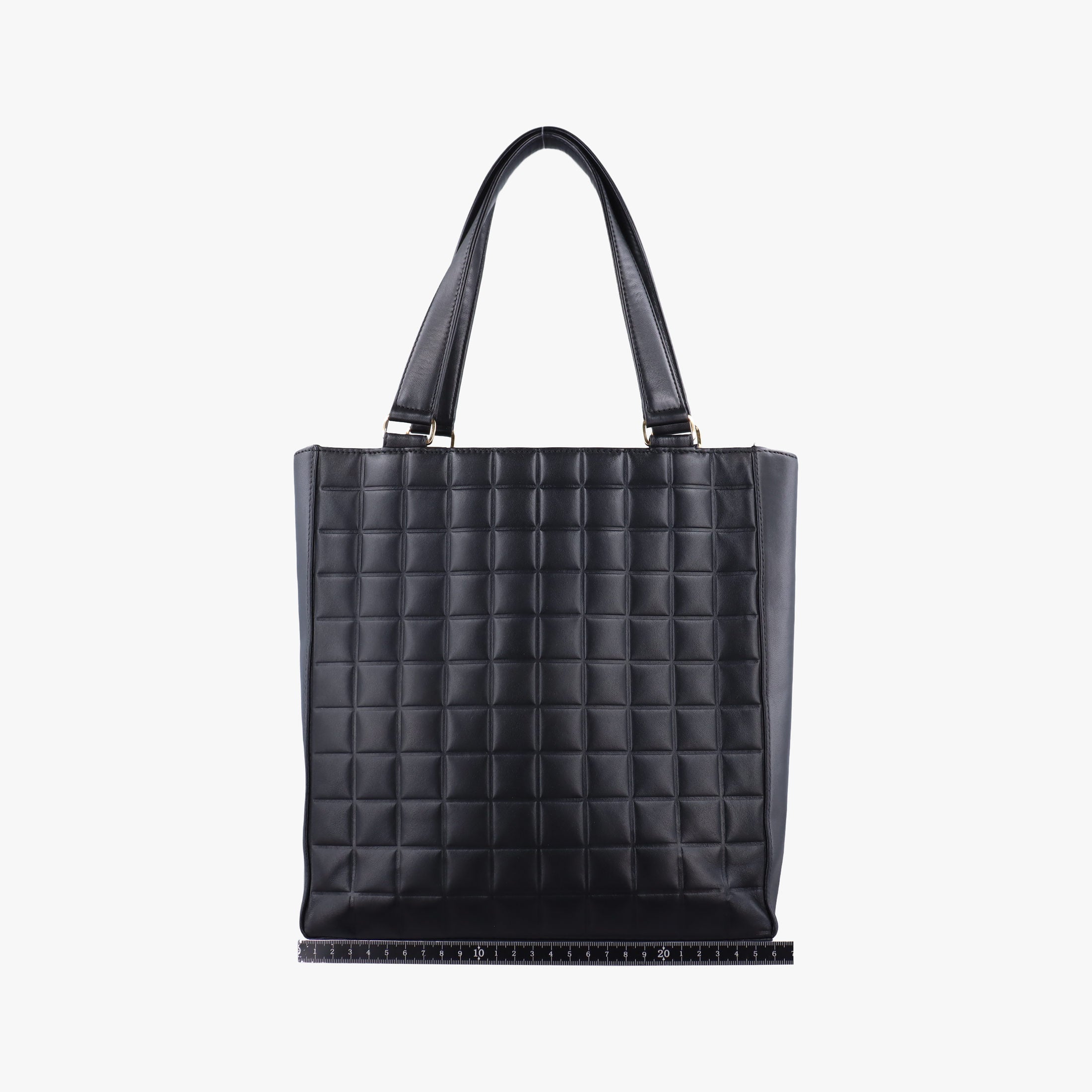 Pre-owned Chanel Choco Bar Black Leather A17443 shoulderbag | stylenewstar