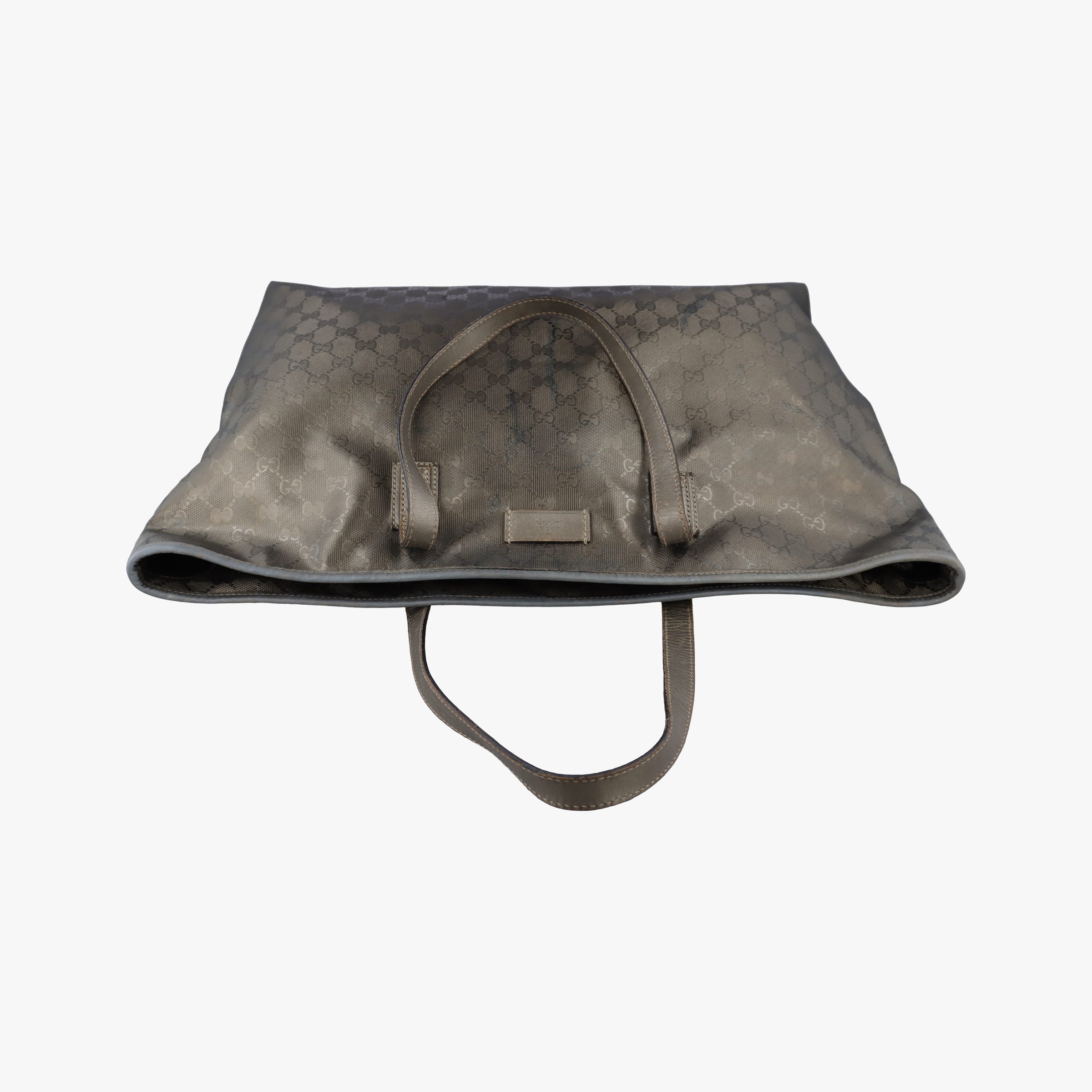 Pre-owned Gucci Guccissima GG Imprime golden PVC coated canvas x leather 211120 handbag | stylenewstar