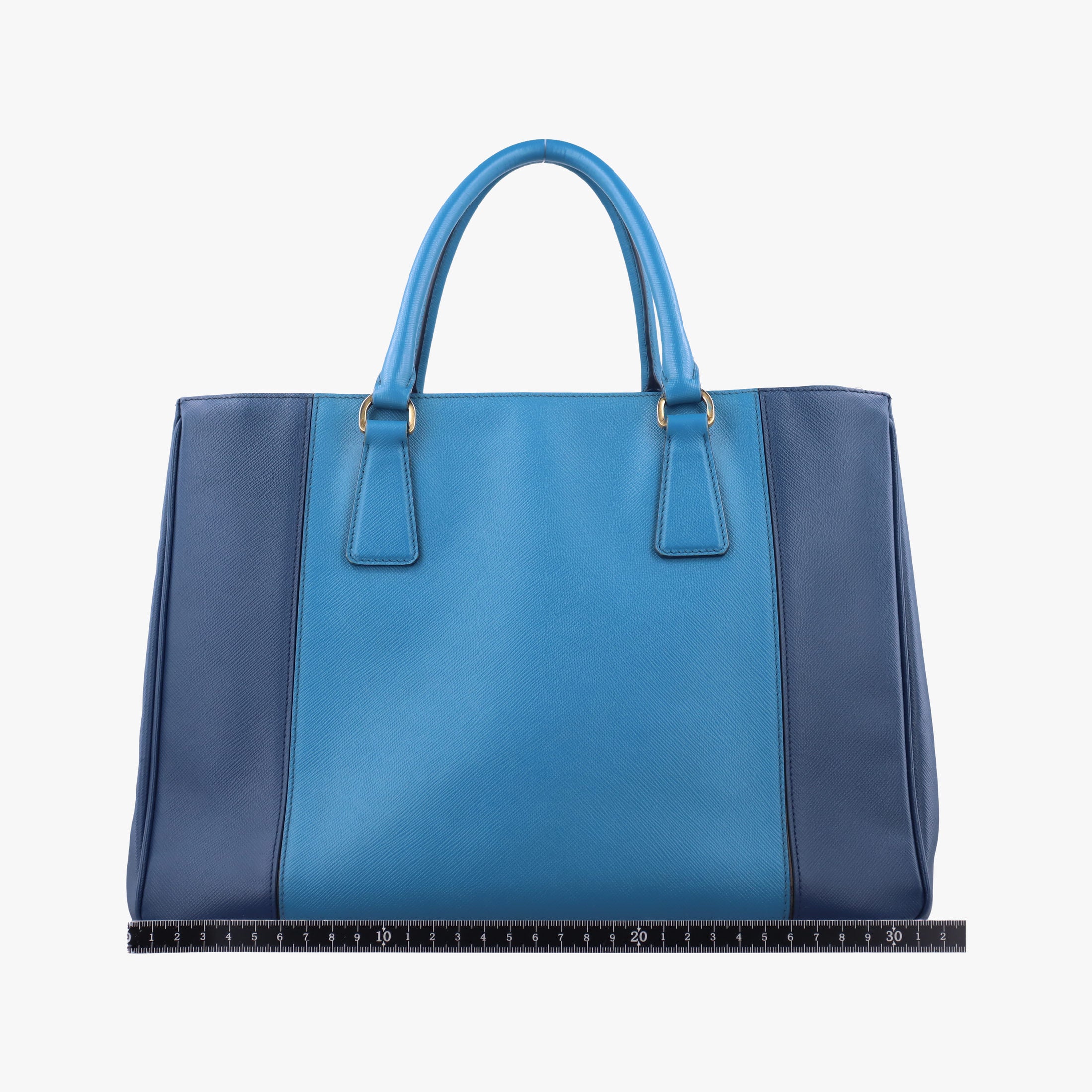 Secondhand Prada Galleria Blue×Navy SAFFIANO Leather B2274C shoulderbag | stylenewstar