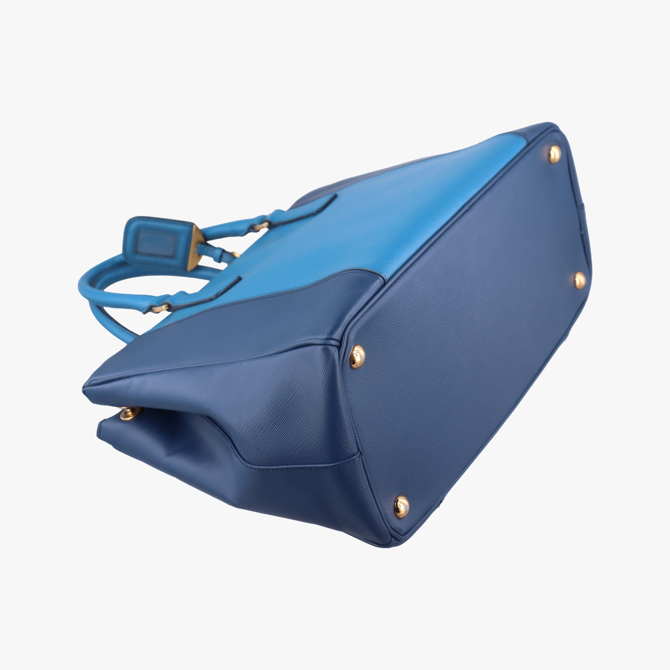 Secondhand Prada Galleria Blue×Navy SAFFIANO Leather B2274C shoulderbag | stylenewstar