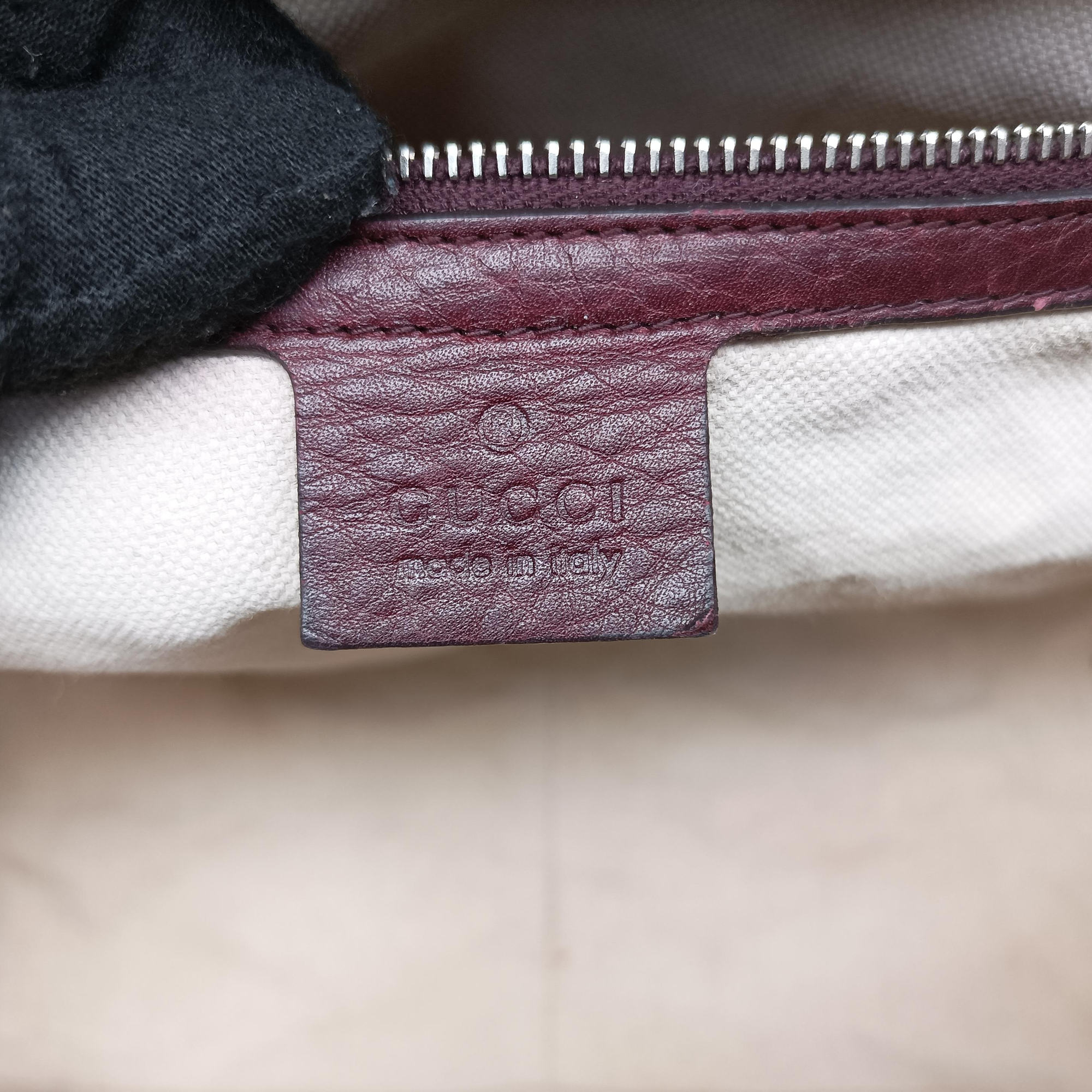 Pre-owned Gucci New Bamboo Tassel beige×burgundy canvas×leather 246860 handbag | stylenewstar