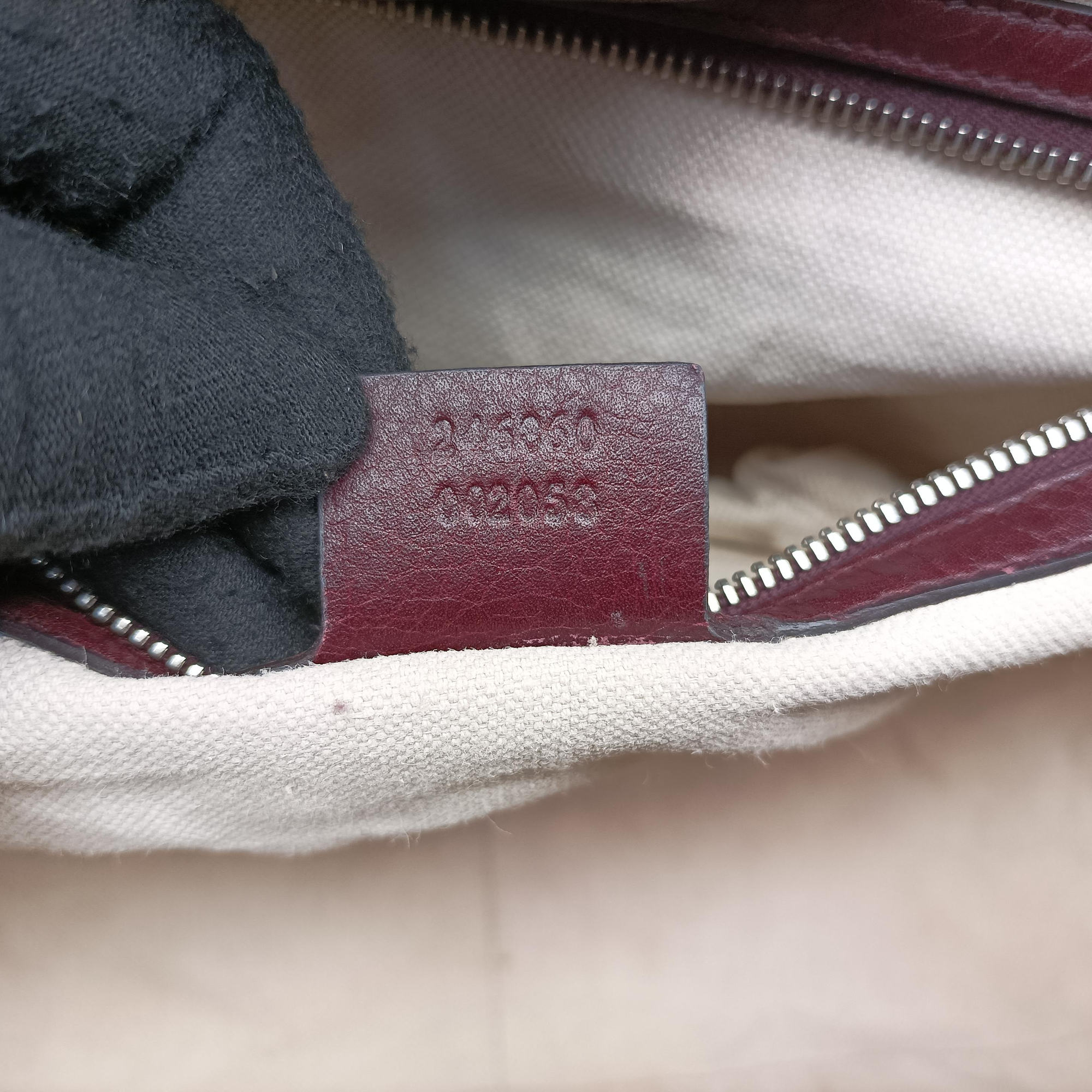 Pre-owned Gucci New Bamboo Tassel beige×burgundy canvas×leather 246860 handbag | stylenewstar