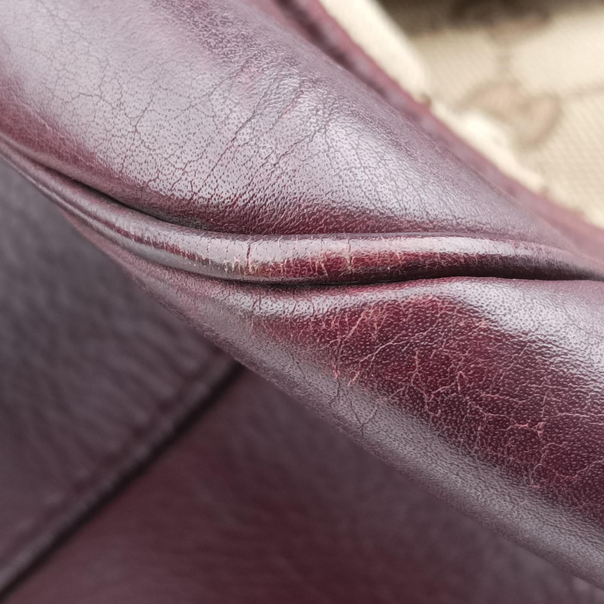 Pre-owned Gucci New Bamboo Tassel beige×burgundy canvas×leather 246860 handbag | stylenewstar