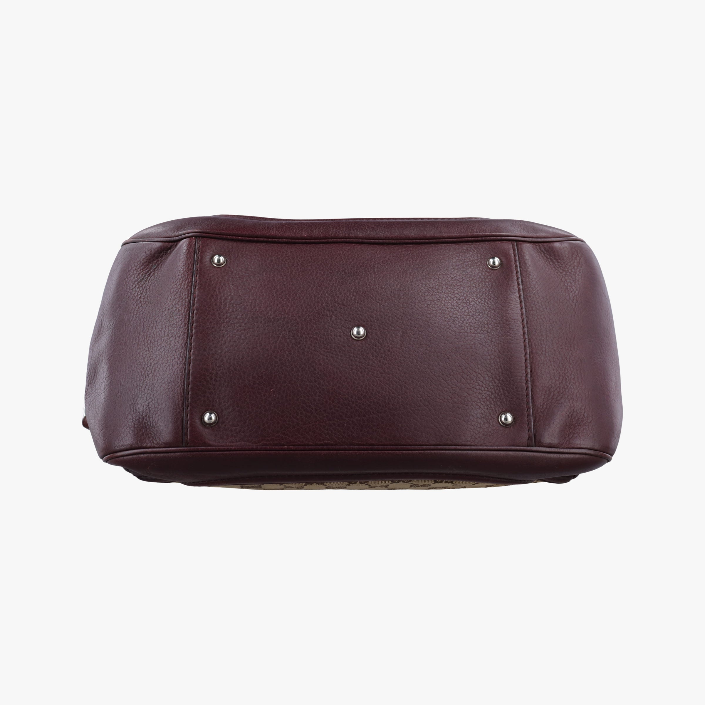 Pre-owned Gucci New Bamboo Tassel beige×burgundy canvas×leather 246860 handbag | stylenewstar