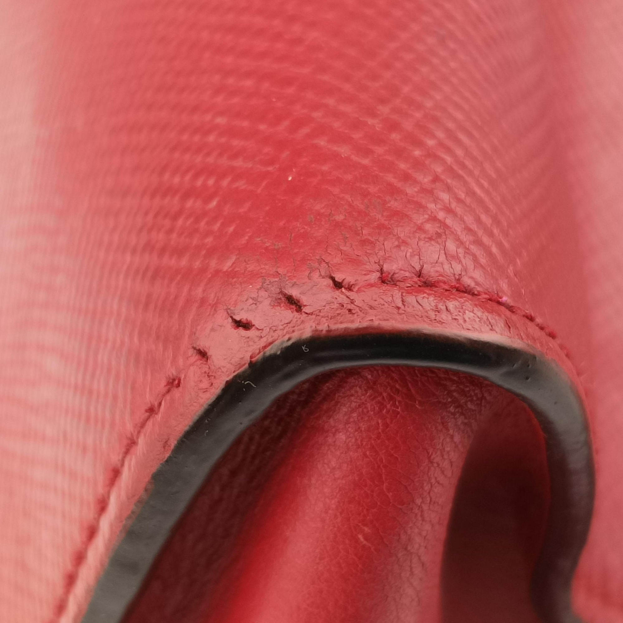 Pre-owned Prada Cuir Monochrome Red SAFFIANO　Leather 1BA155 shoulderbag | stylenewstar