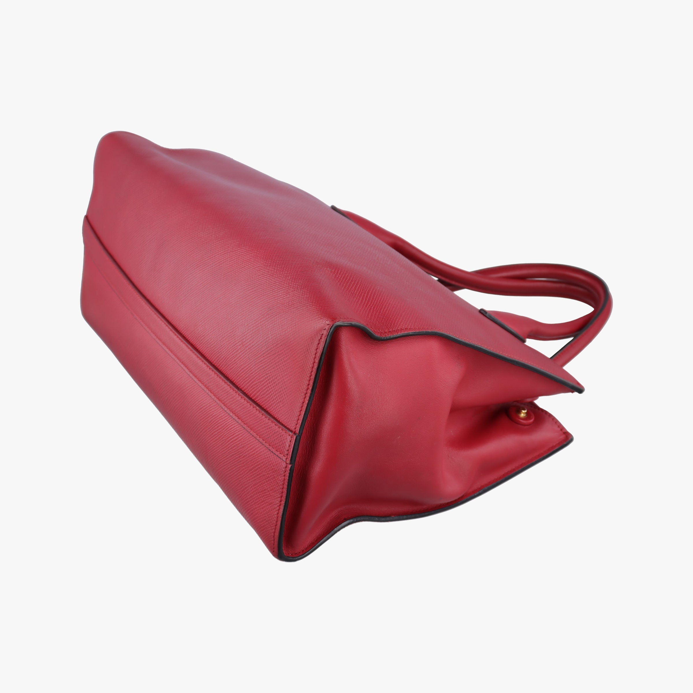Pre-owned Prada Cuir Monochrome Red SAFFIANO　Leather 1BA155 shoulderbag | stylenewstar