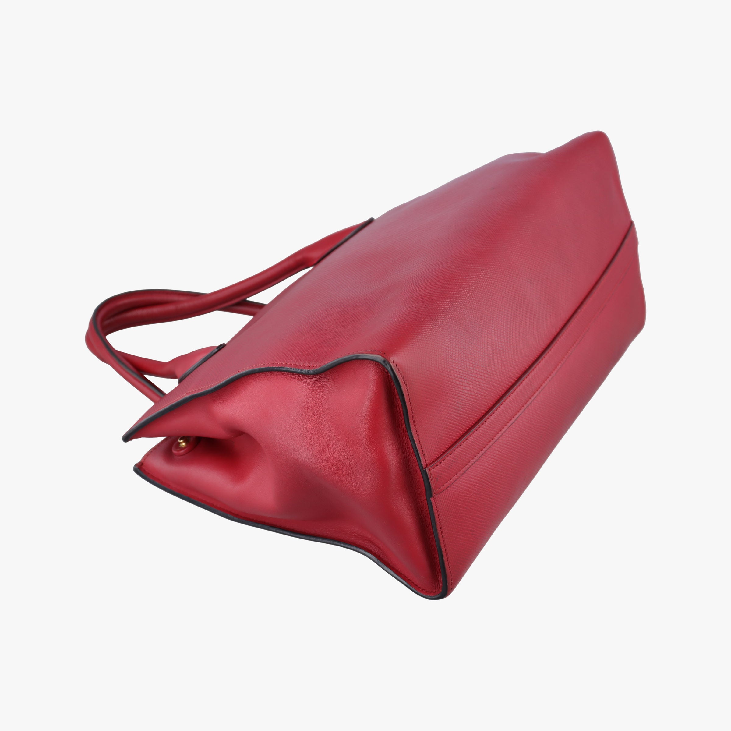 Pre-owned Prada Cuir Monochrome Red SAFFIANO　Leather 1BA155 shoulderbag | stylenewstar