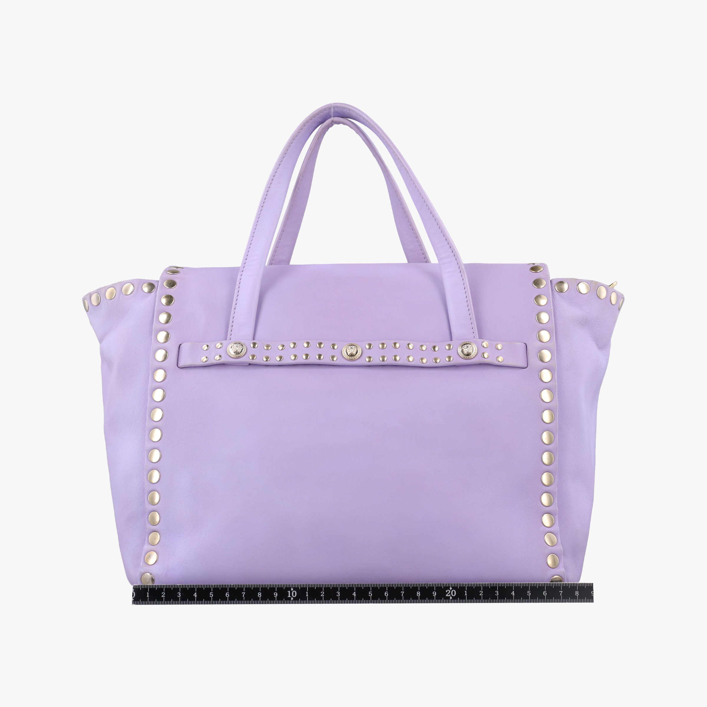Pre-owned VERSACE medusa Purple Nappa Leather  shoulderbag | stylenewstar