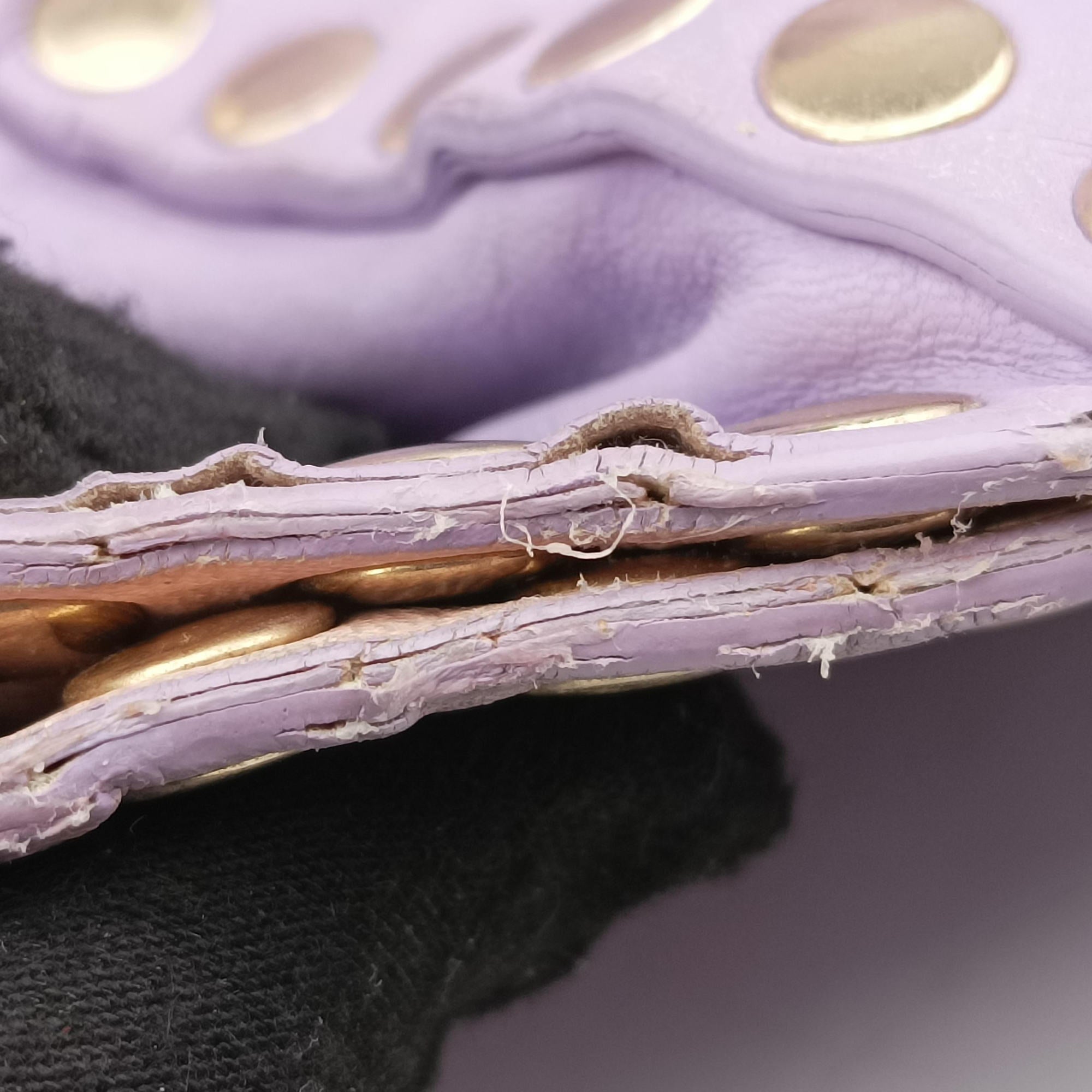 Pre-owned VERSACE medusa Purple Nappa Leather  shoulderbag | stylenewstar