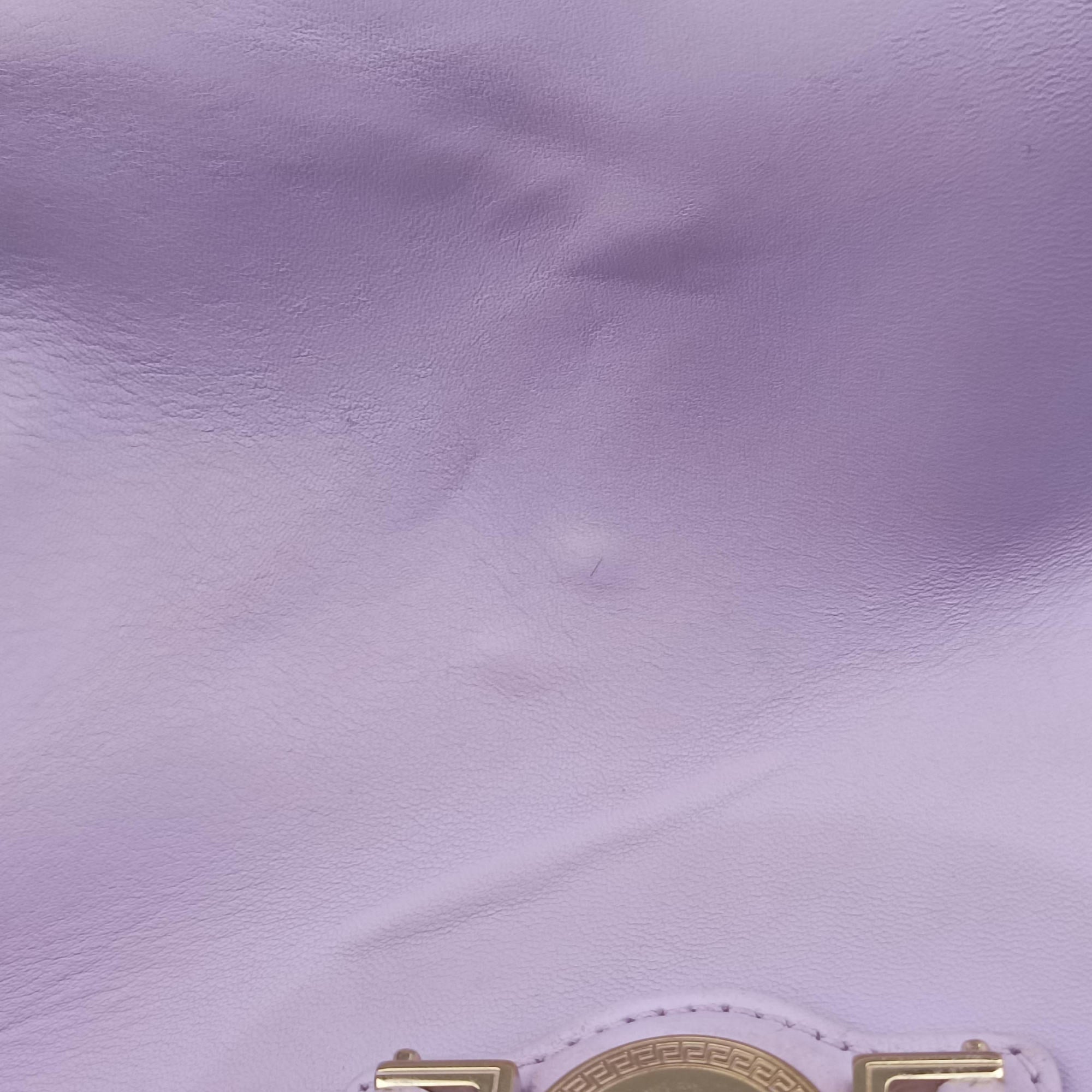 Pre-owned VERSACE medusa Purple Nappa Leather  shoulderbag | stylenewstar