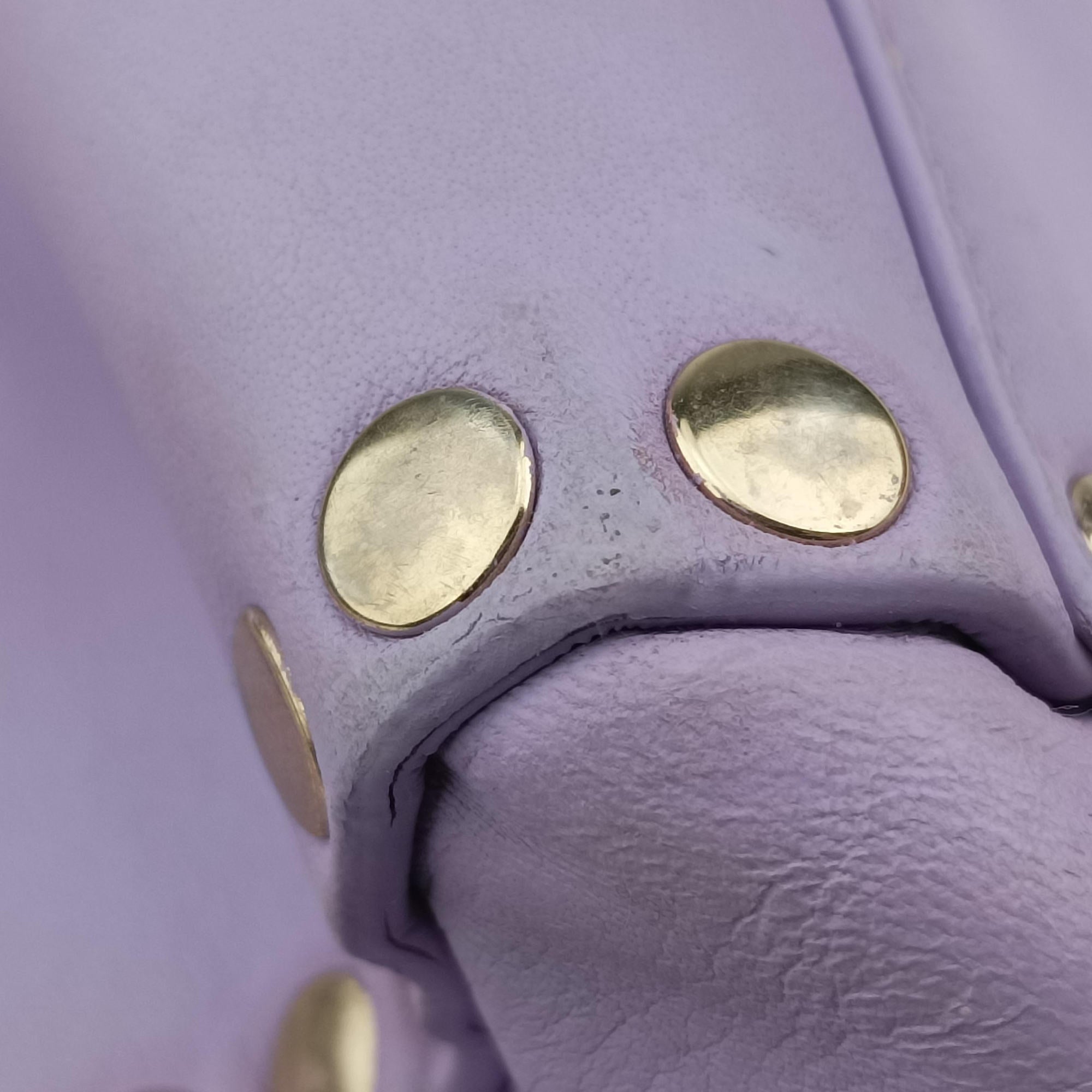 Pre-owned VERSACE medusa Purple Nappa Leather  shoulderbag | stylenewstar