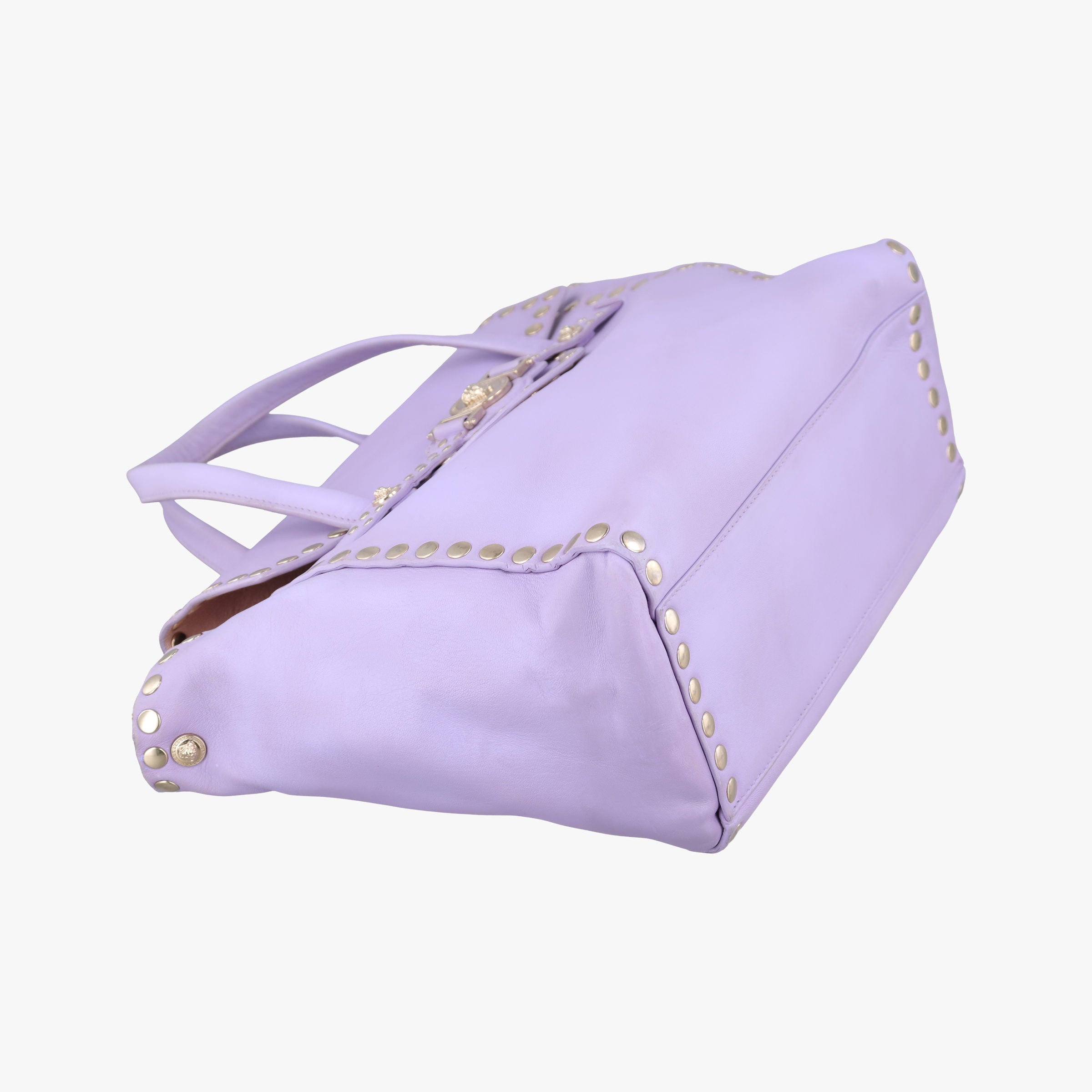 Pre-owned VERSACE medusa Purple Nappa Leather  shoulderbag | stylenewstar