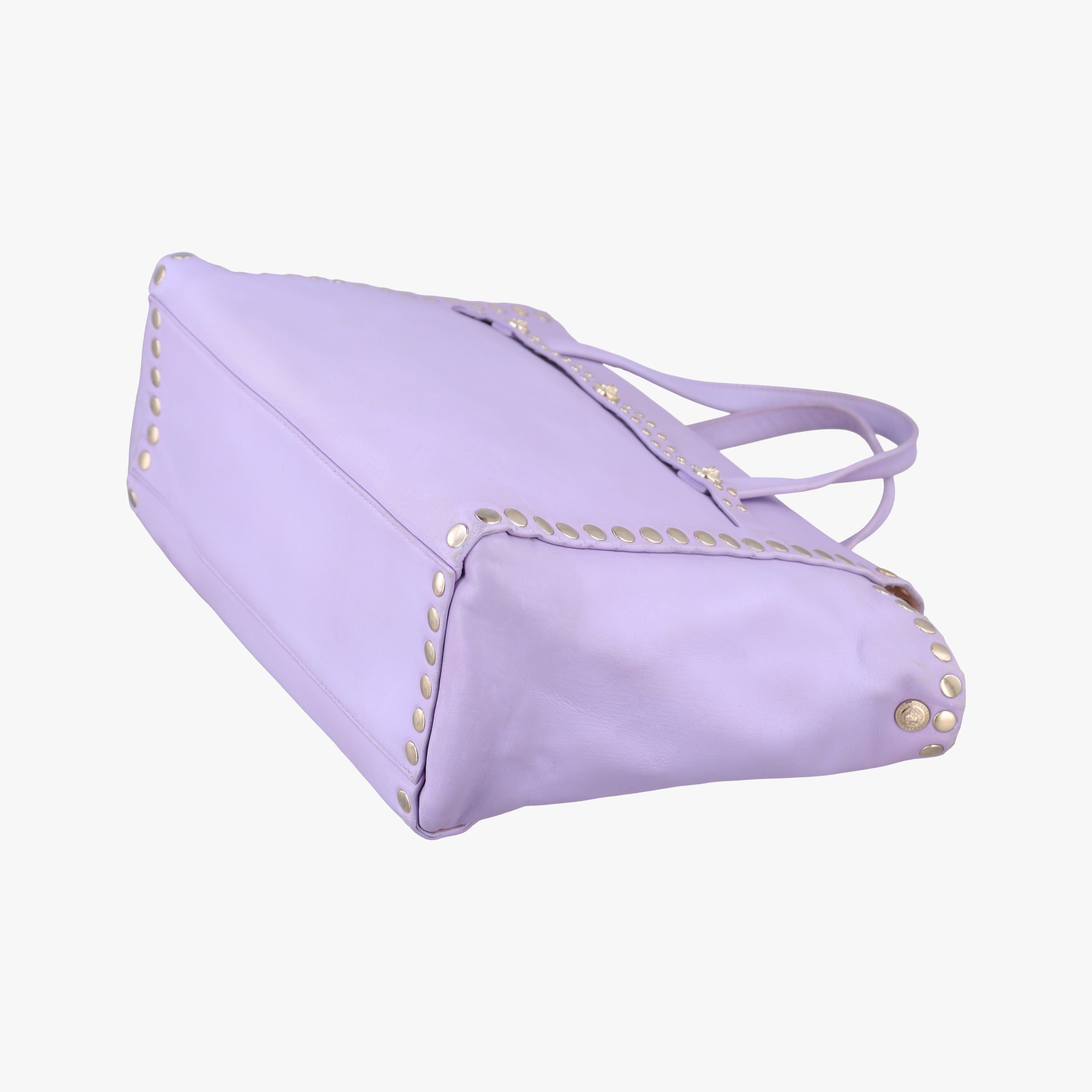 Pre-owned VERSACE medusa Purple Nappa Leather  shoulderbag | stylenewstar