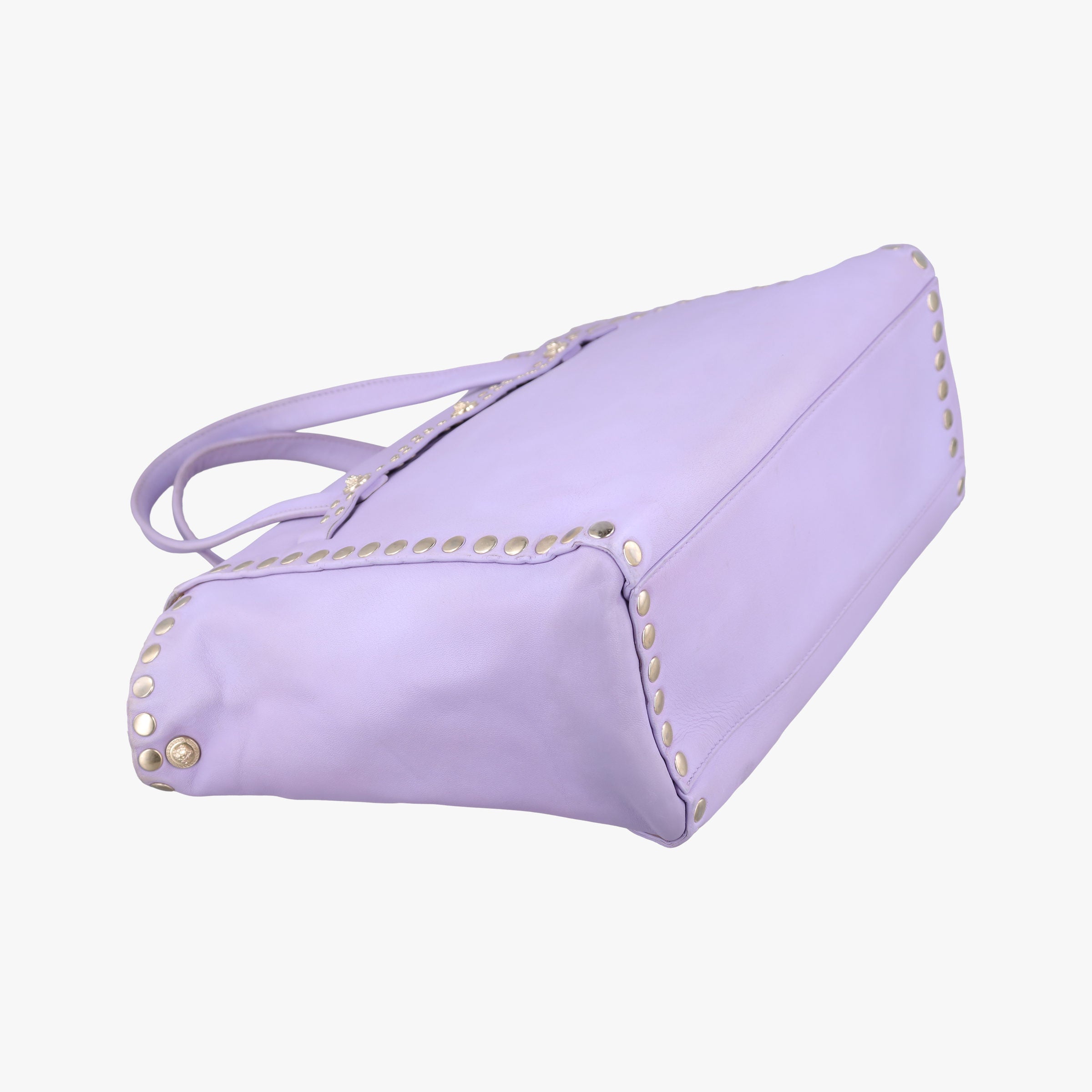Pre-owned VERSACE medusa Purple Nappa Leather  shoulderbag | stylenewstar