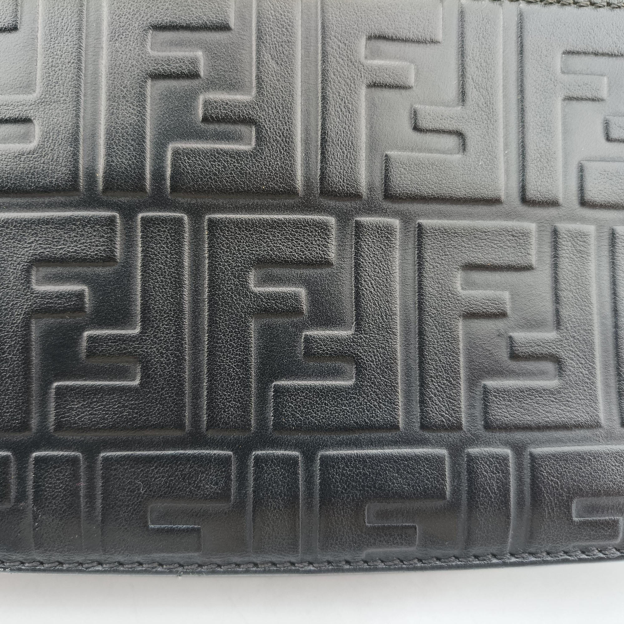 Pre-owned Fendi FF logo camera Black Leather 7VA428 shoulderbag | stylenewstar