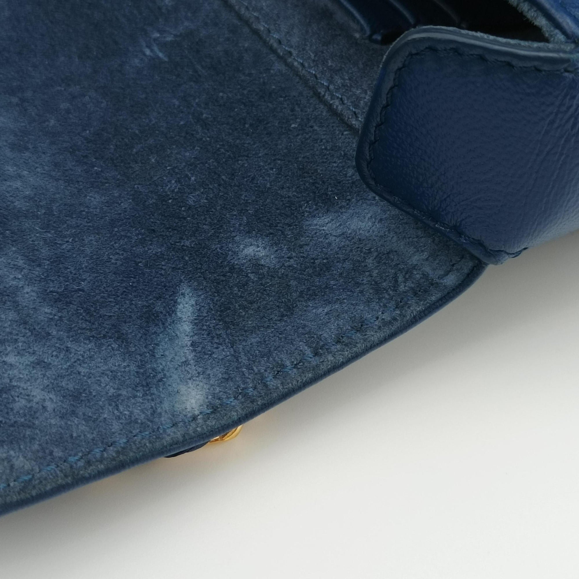 Secondhand Fendi Mini Be Baguette Blue Leather 8M0315 shoulderbag | stylenewstar