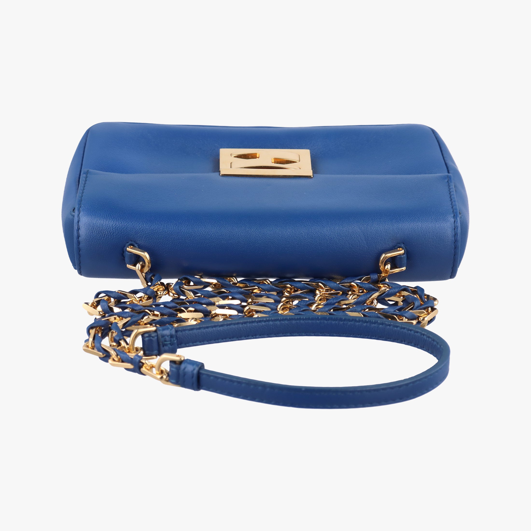 Secondhand Fendi Mini Be Baguette Blue Leather 8M0315 shoulderbag | stylenewstar