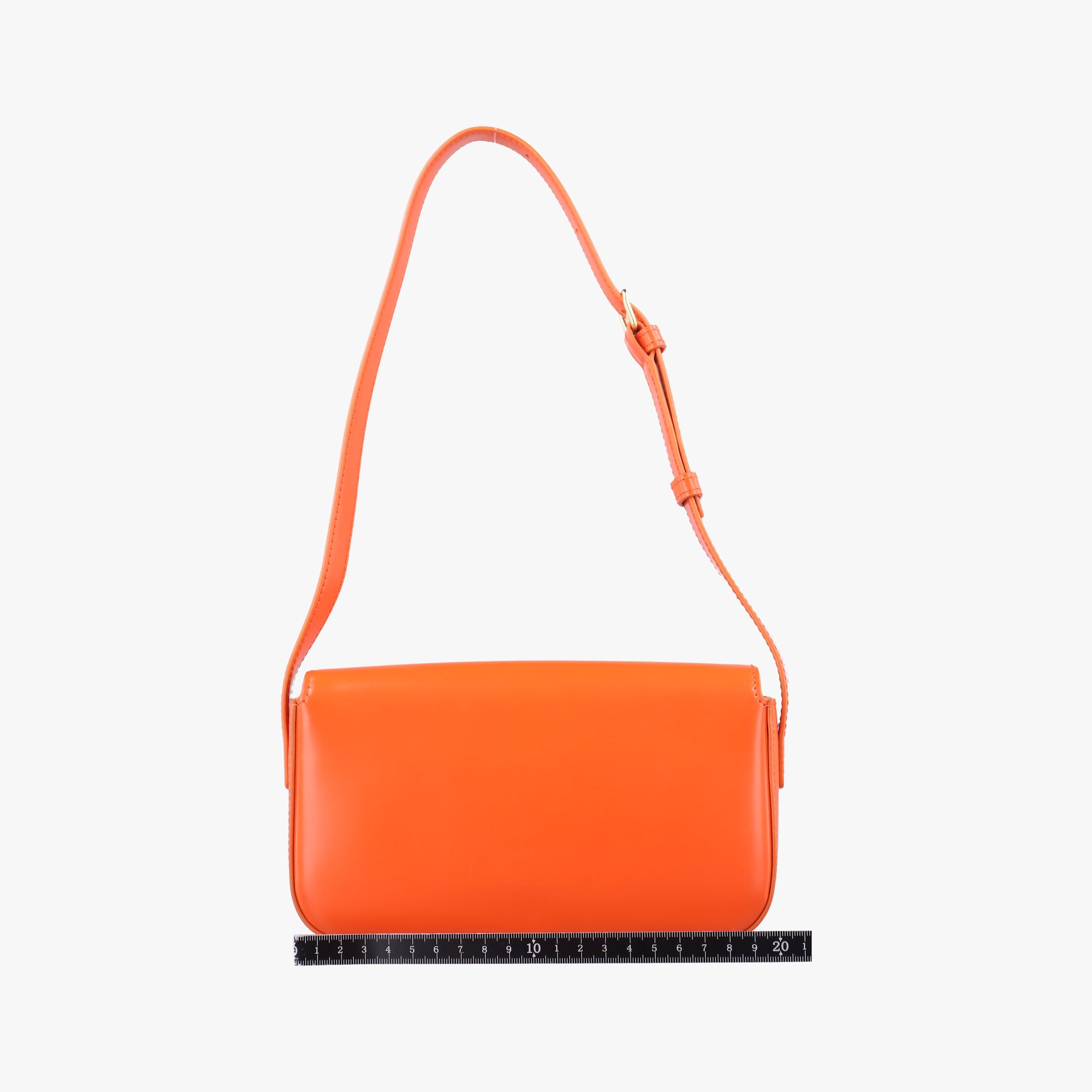 Pre-owned Celine Triomphe Orange Leather  shoulderbag | stylenewstar