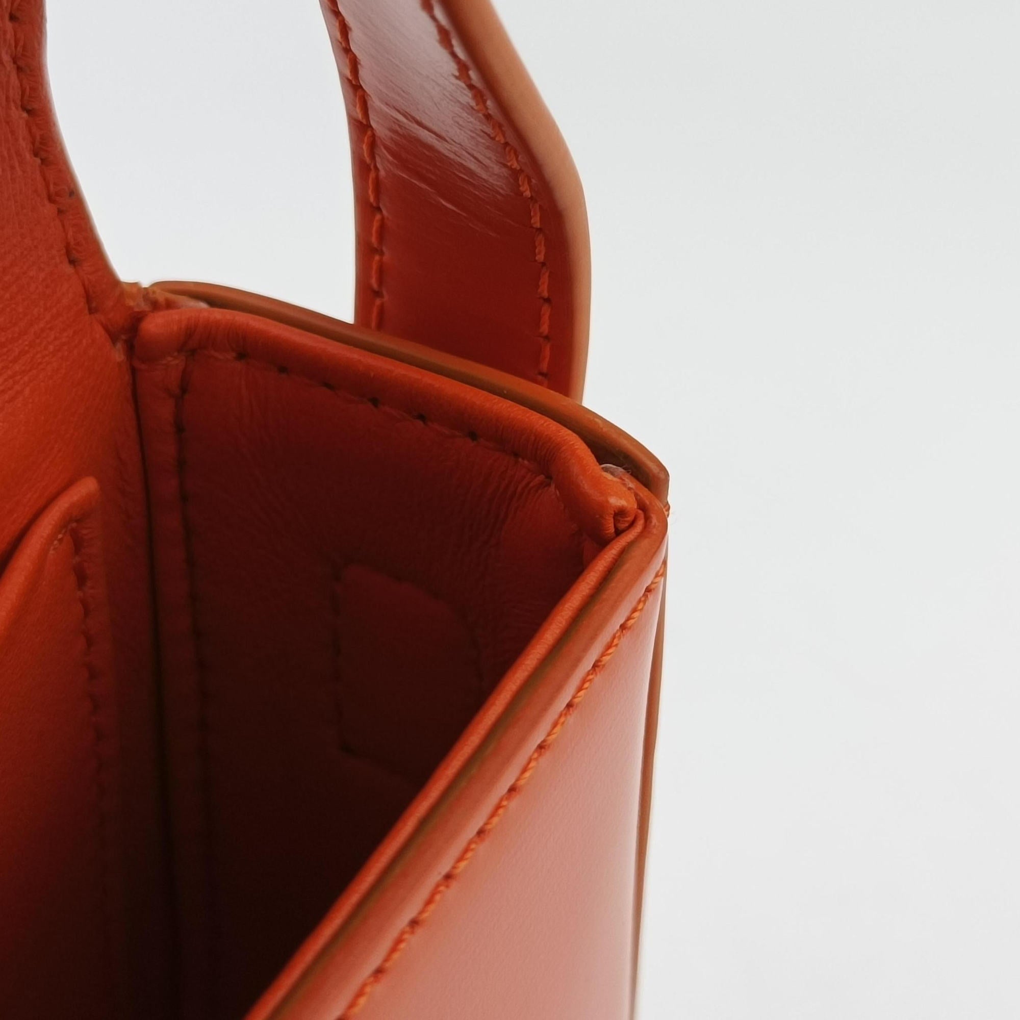 Pre-owned Celine Triomphe Orange Leather  shoulderbag | stylenewstar