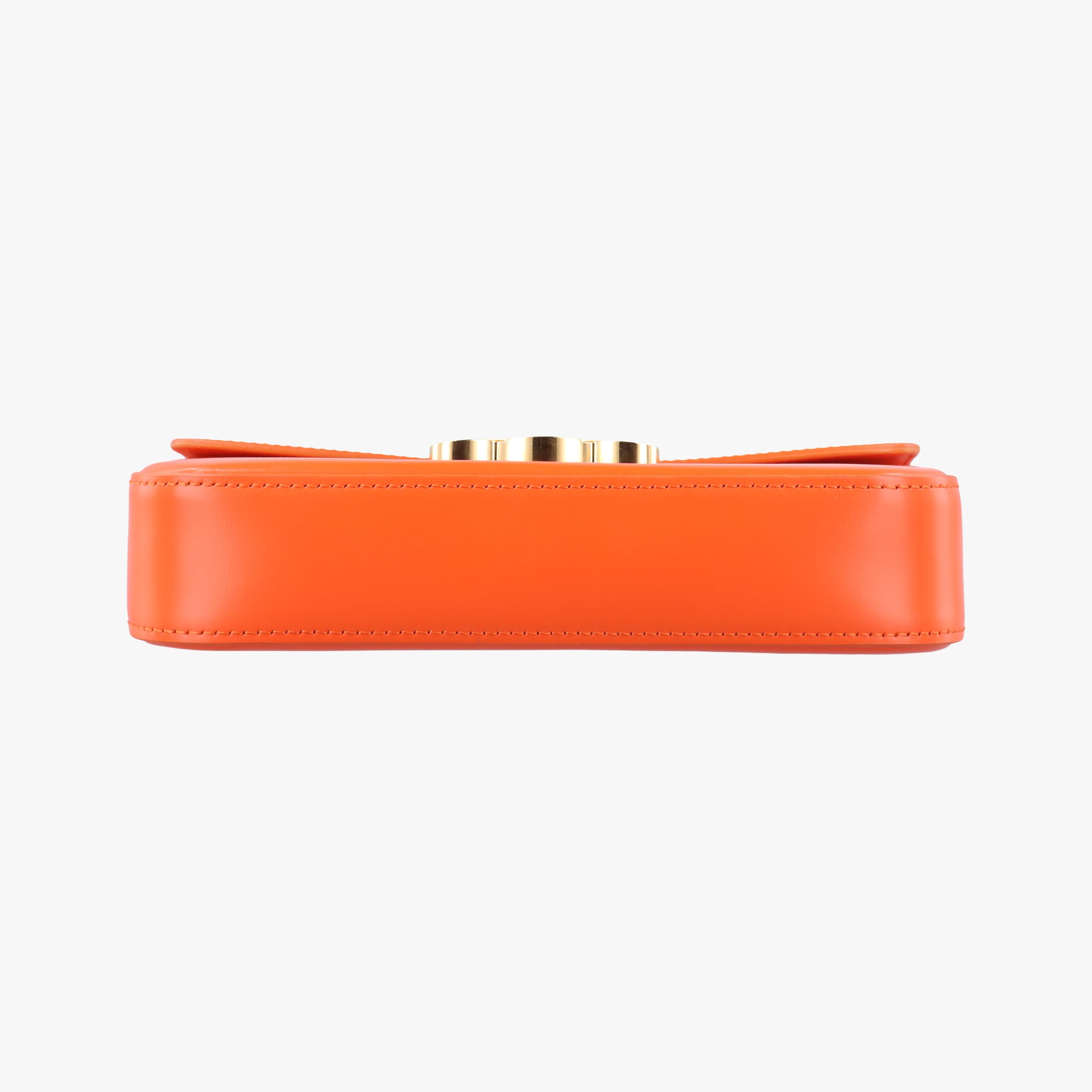 Pre-owned Celine Triomphe Orange Leather  shoulderbag | stylenewstar