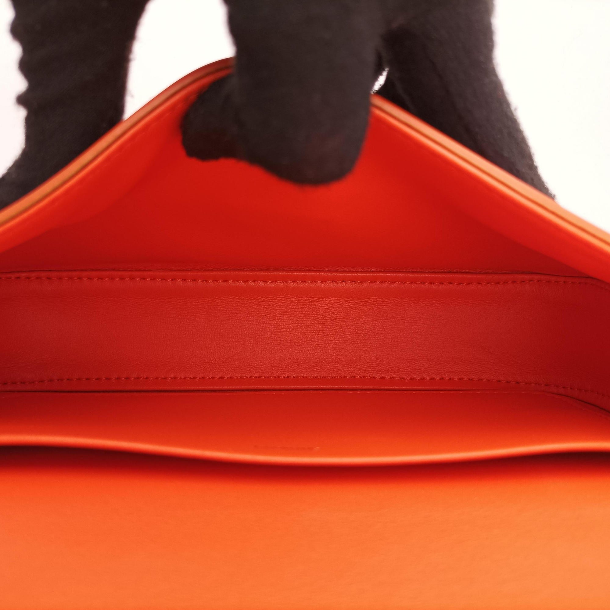 Pre-owned Celine Triomphe Orange Leather  shoulderbag | stylenewstar