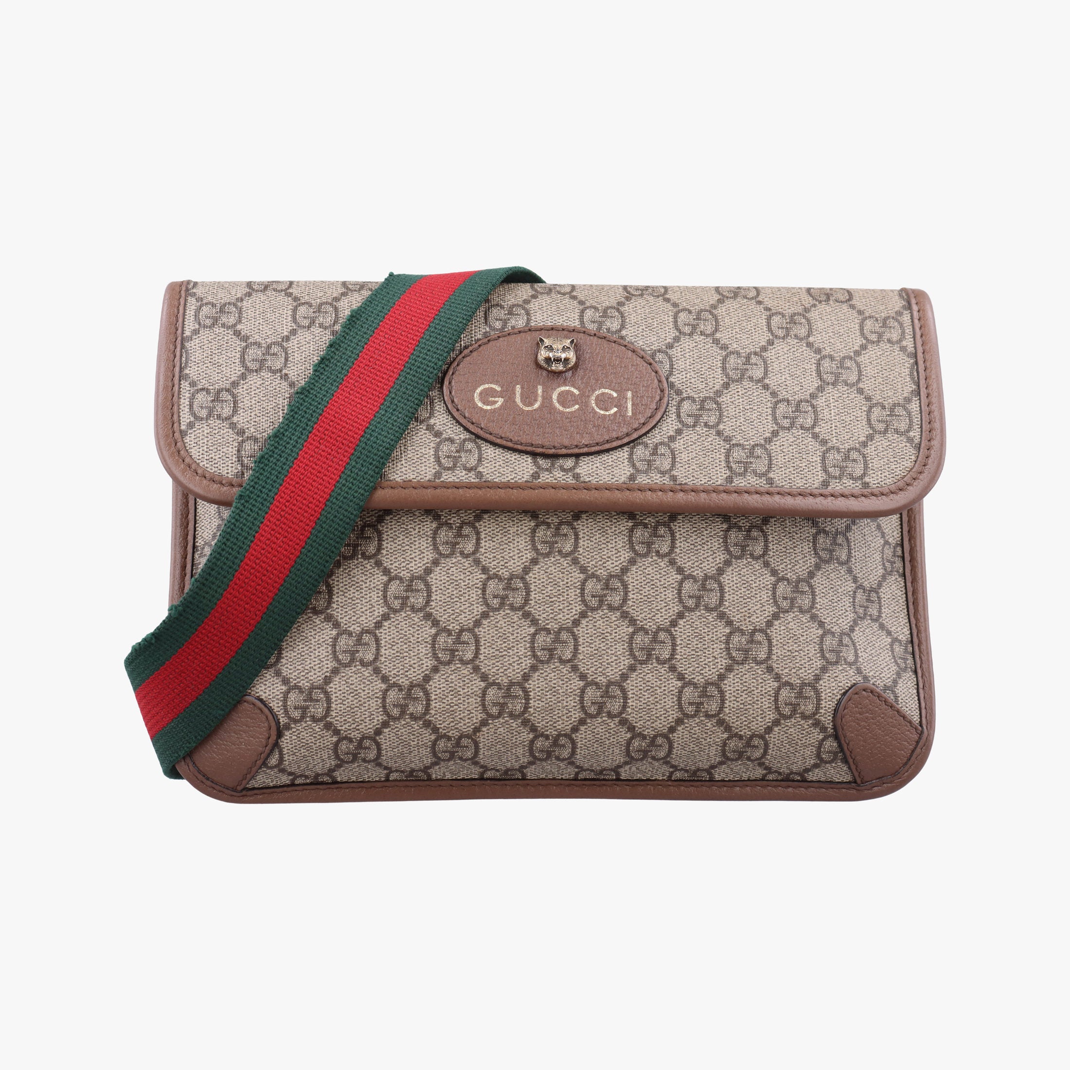 Pre-owned Gucci NEO VINTAGE GG Supreme beige×Brown PVC coated canvas×Leather 493930 bum bag/waist bag | stylenewstar