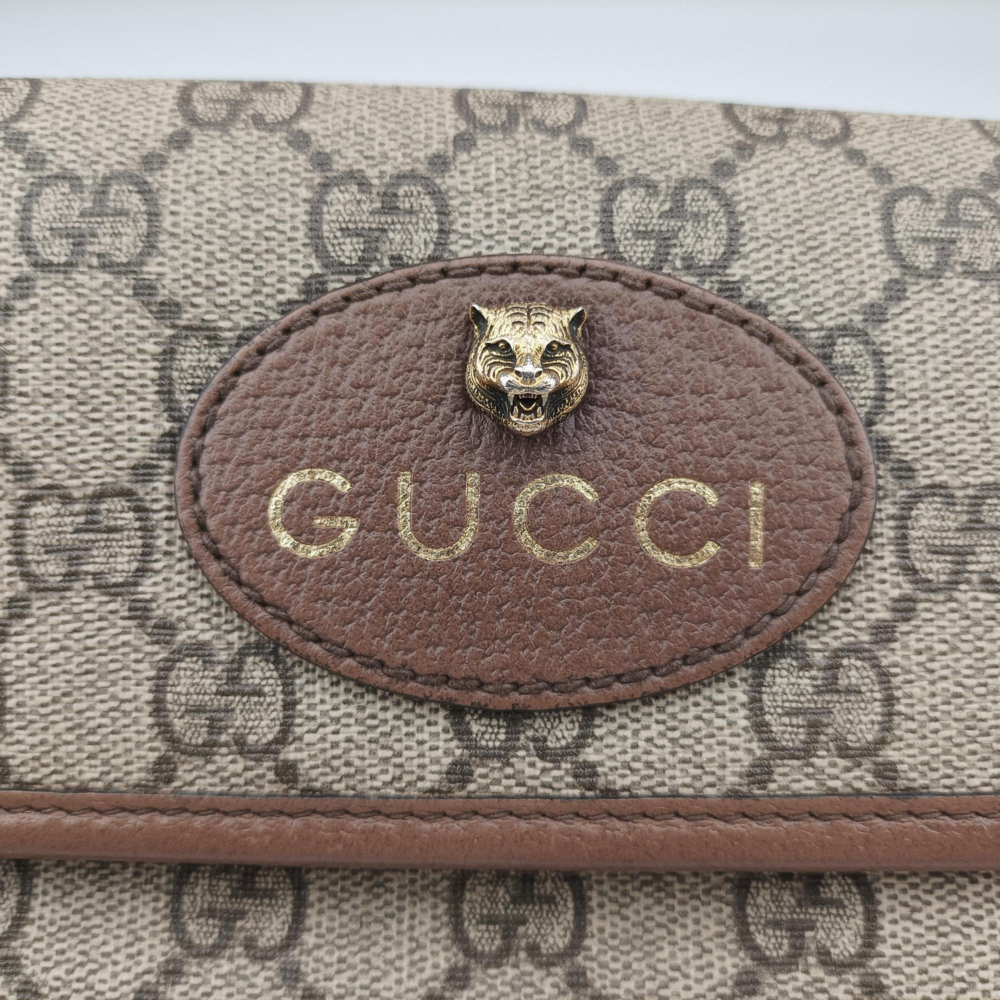 Pre-owned Gucci NEO VINTAGE GG Supreme beige×Brown PVC coated canvas×Leather 493930 bum bag/waist bag | stylenewstar