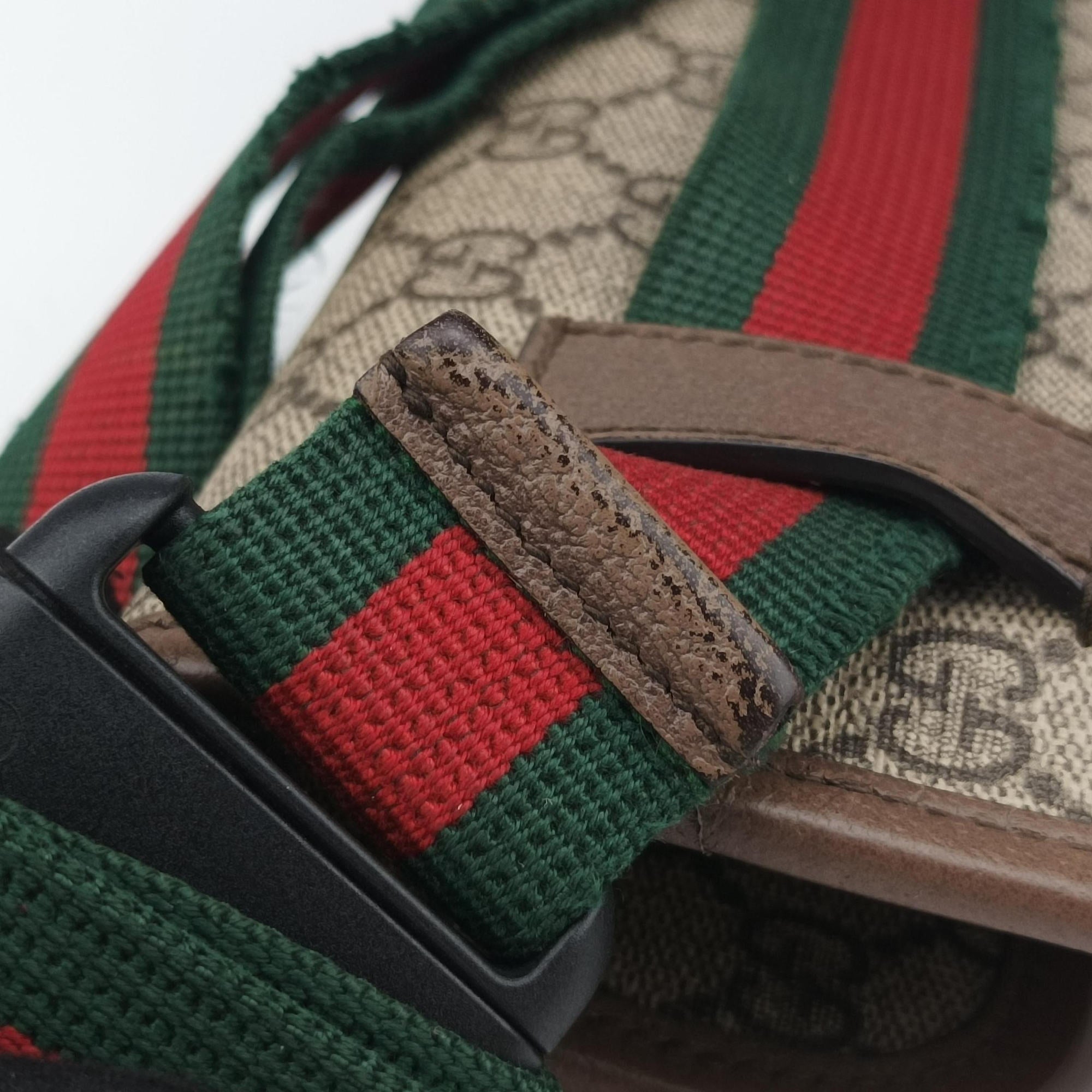 Pre-owned Gucci NEO VINTAGE GG Supreme beige×Brown PVC coated canvas×Leather 493930 bum bag/waist bag | stylenewstar