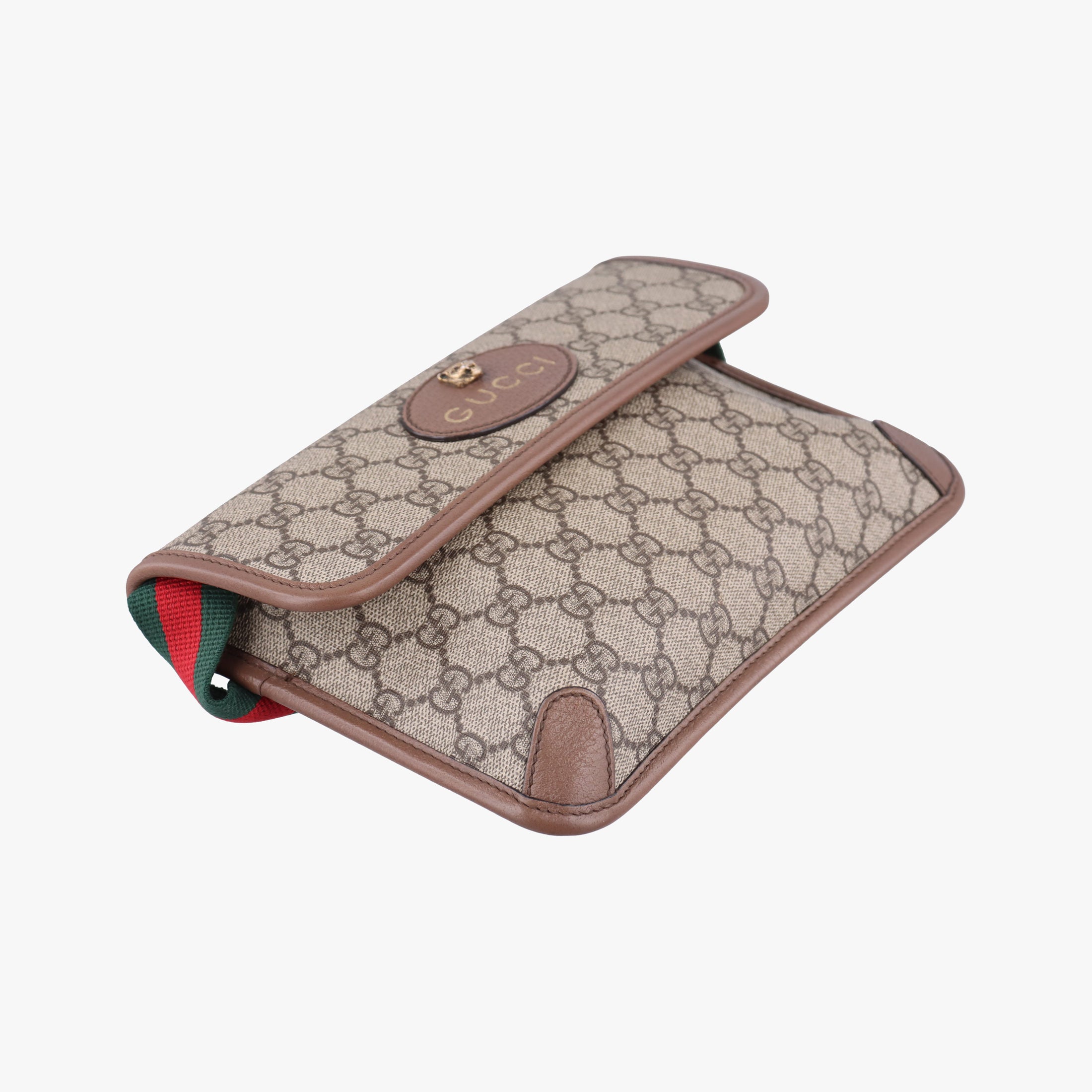 Pre-owned Gucci NEO VINTAGE GG Supreme beige×Brown PVC coated canvas×Leather 493930 bum bag/waist bag | stylenewstar