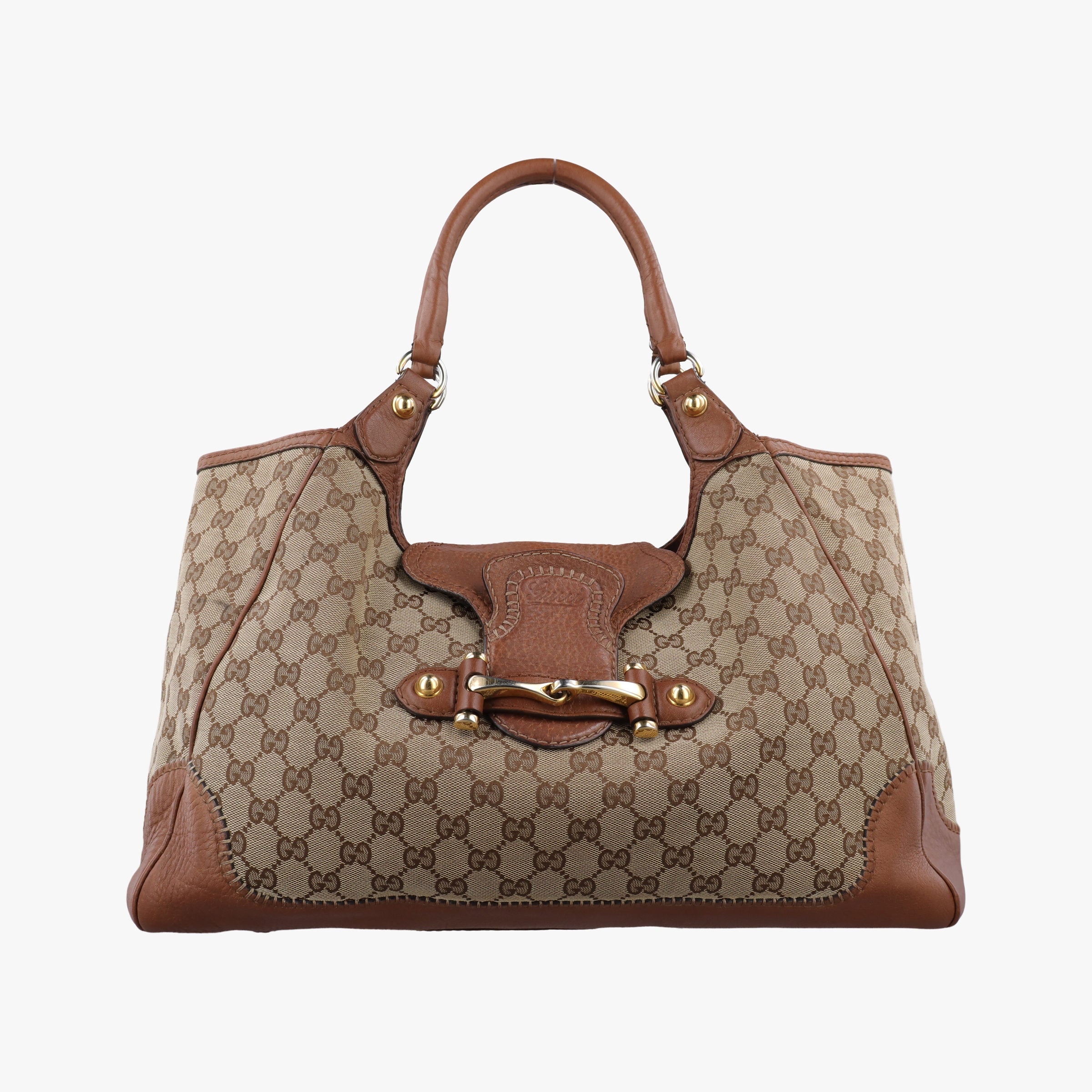 Vintage Gucci Guccissima New Pelham horsebit Brown canvas×leather 223958 handbag | stylenewstar