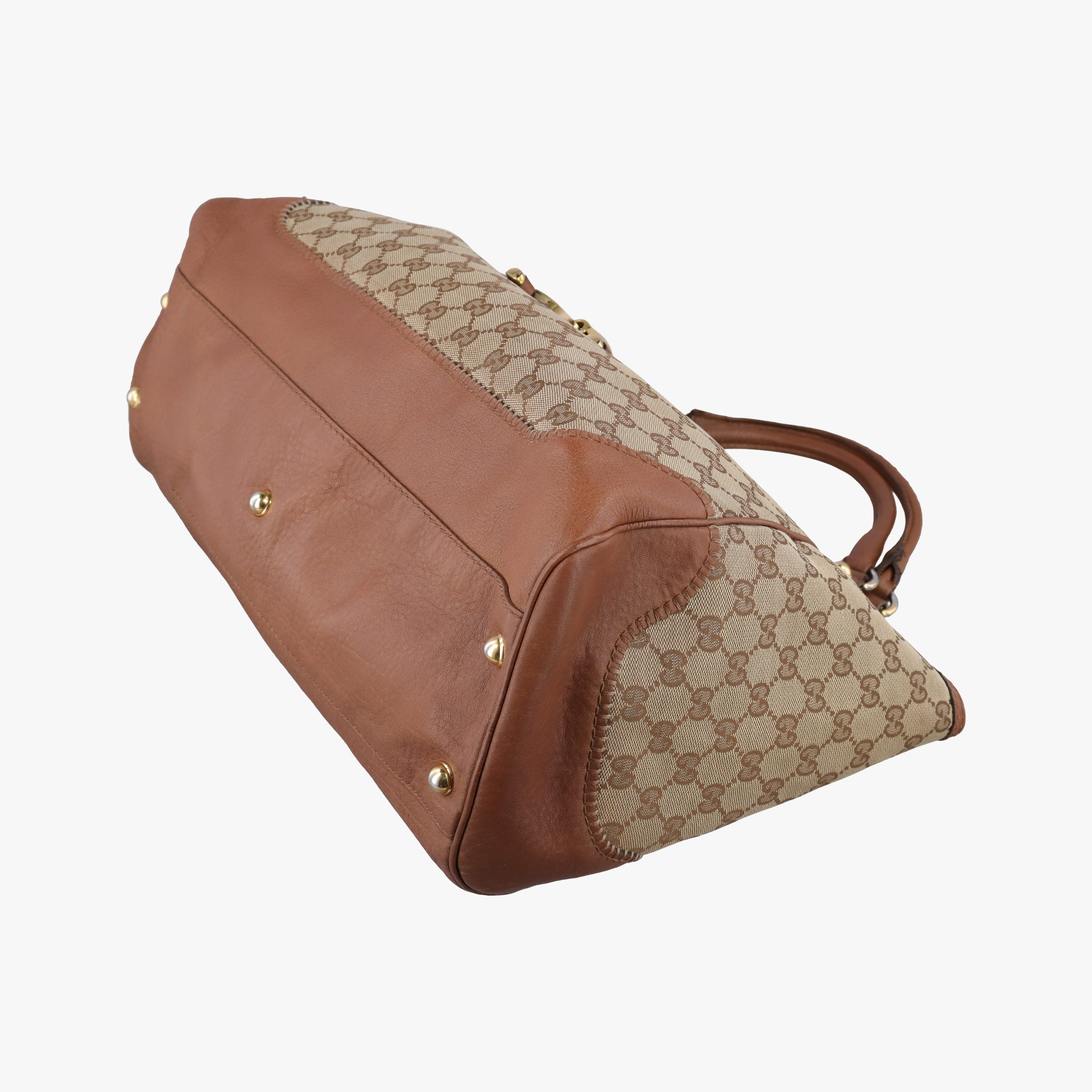 Vintage Gucci Guccissima New Pelham horsebit Brown canvas×leather 223958 handbag | stylenewstar